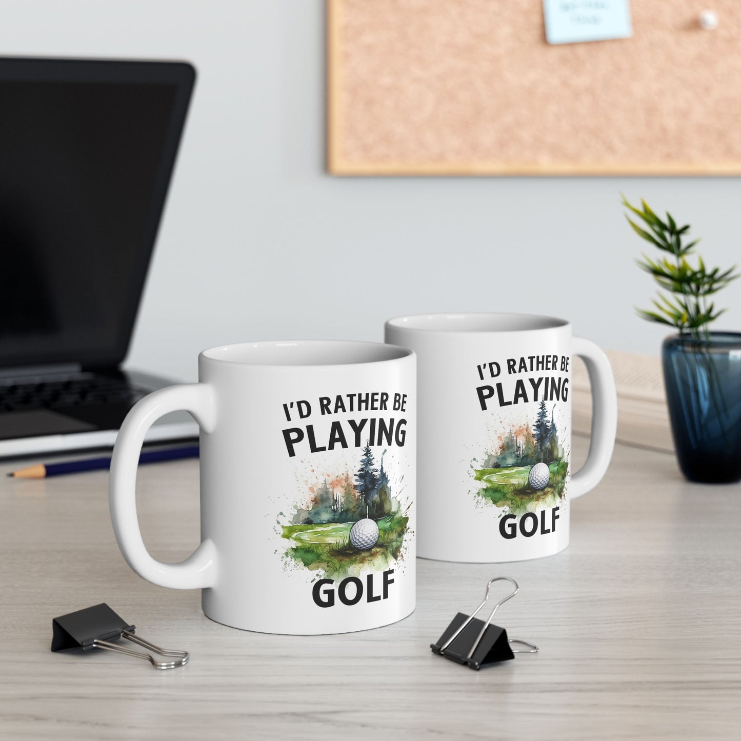 Funny Golf Mug - 11oz Ceramic Mug, I'd Rather Be Playing Golf Gift for Golfers 0190001