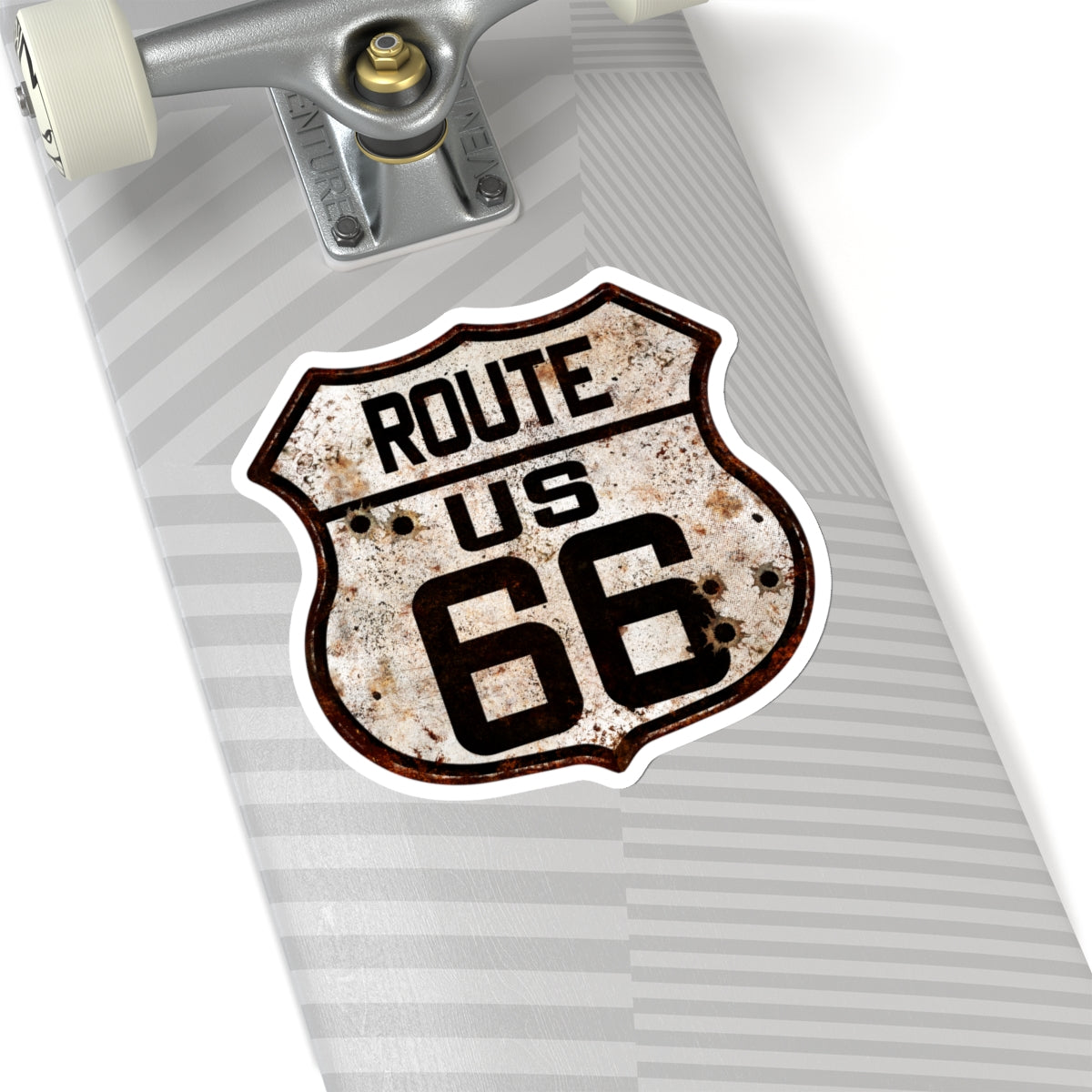 Sticker Vintage US Route 66 Shield with Bullet Holes Kiss-Cut Stickers