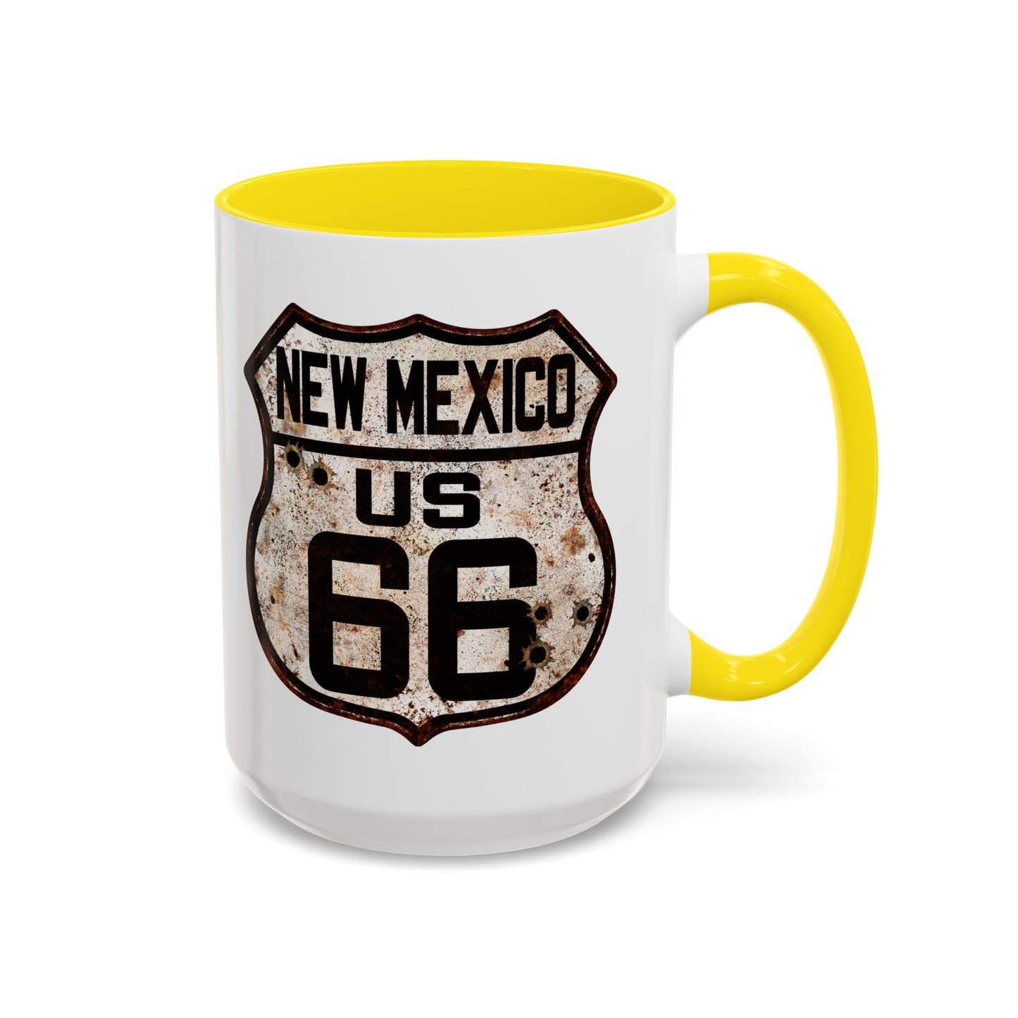 Mug Vintage Rusty Route 66 Highway Shield New Mexico Route 66 Gift 11oz, 15oz