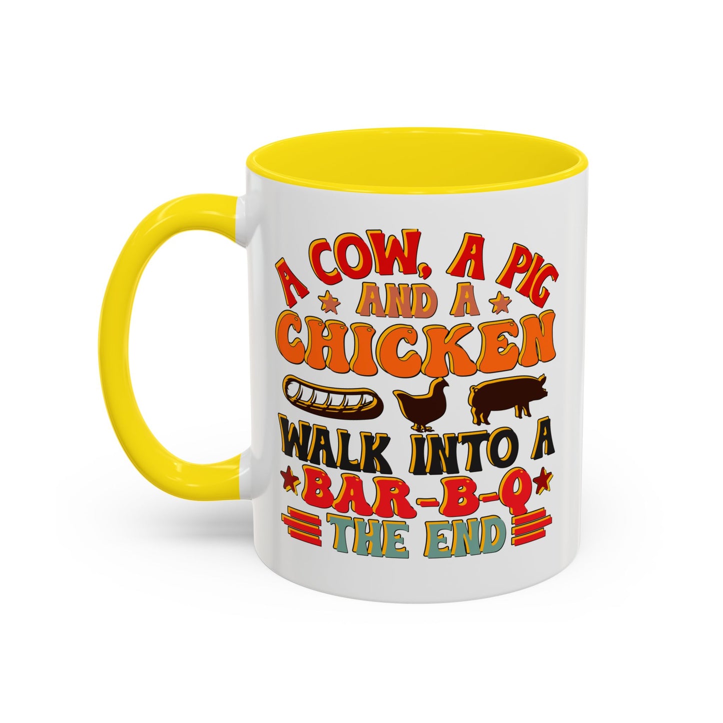 Funny BBQ Grilling Coffee Mug, Pig Cow Duck, Novelty Tea Cup, Barbecue Lover Gift, Kitchen Decor