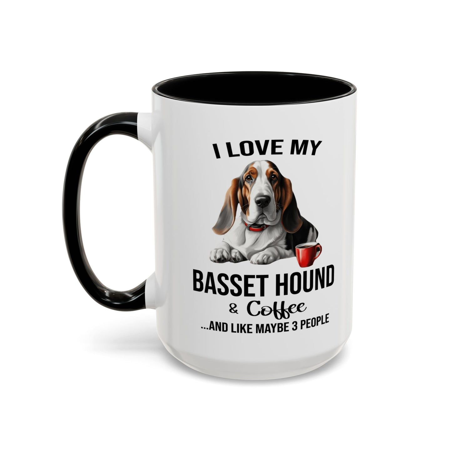 Basset Hound Lover Mug, Basset Hound Lover Gift, Coffee Mug, Basset Hound Mug, Basset Hound Gift, Basset Hound Owner, Coffee Cup A0023-005 Accent Coffee Mug (11, 15oz)