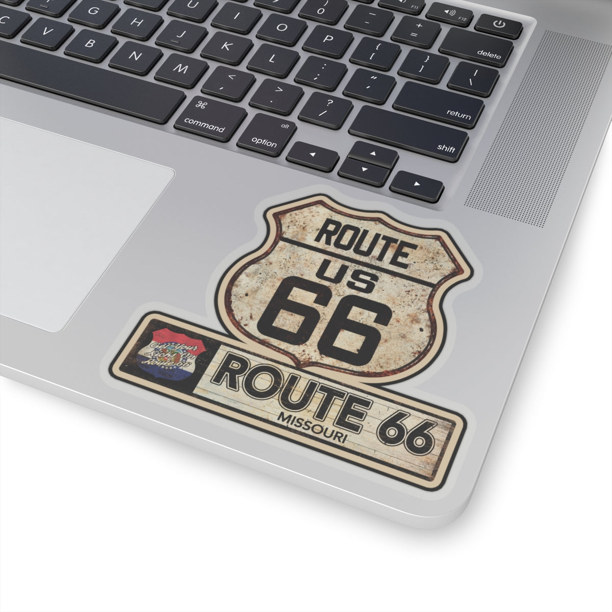 Vintage Missouri Route 66 Shield Sticker - Travel Souvenir Kiss-Cut Stickers