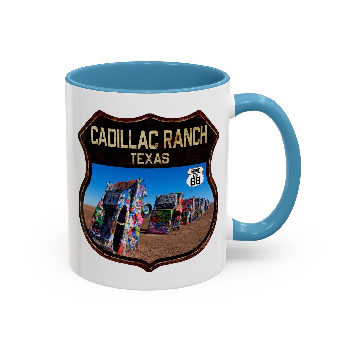 Mug Cadillac Ranch Route 66 Shield Texas 11oz