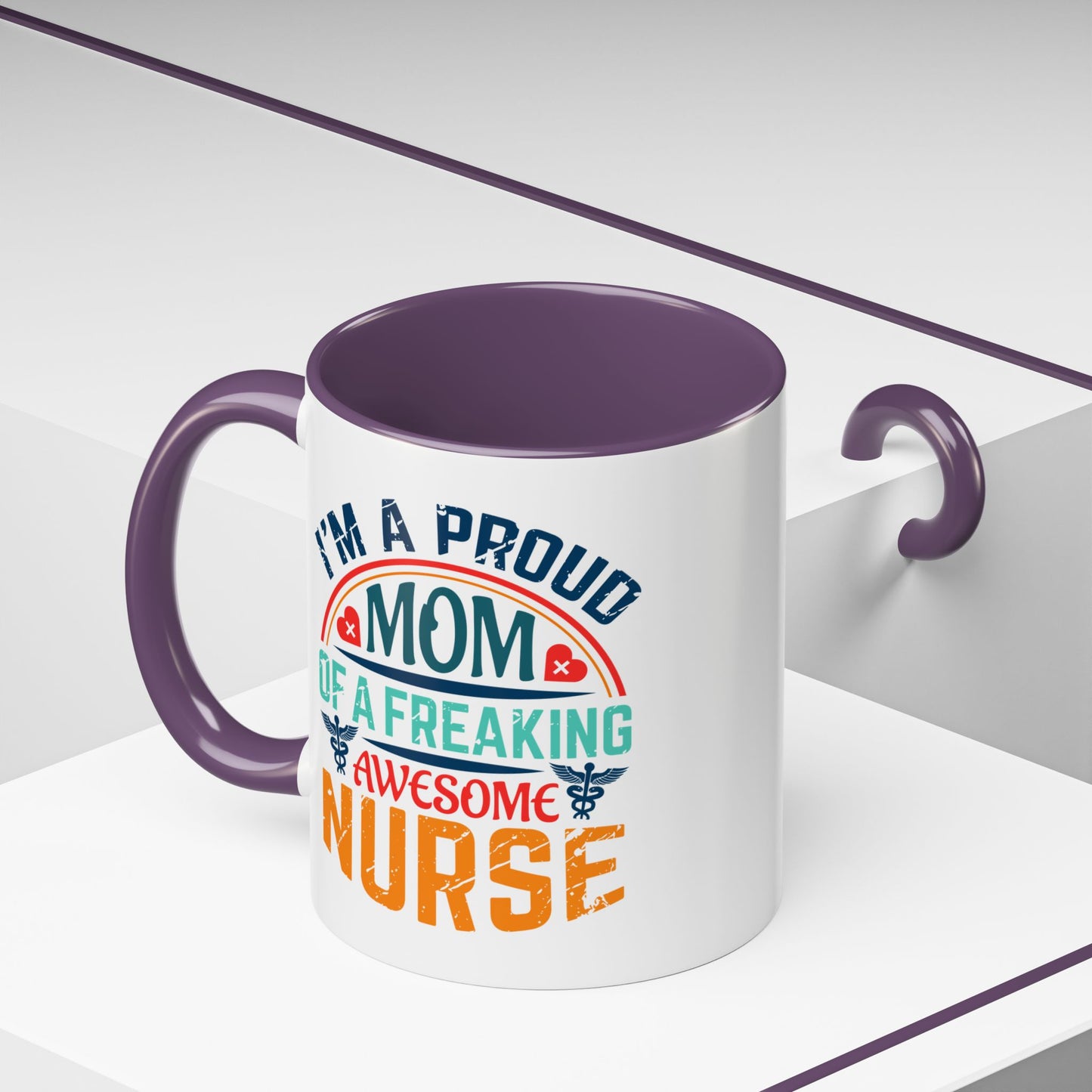 Mug - Proud Mom of an Awesome Nurse Coffee Cup, Gift for Mom 0370001 (11, 15oz)