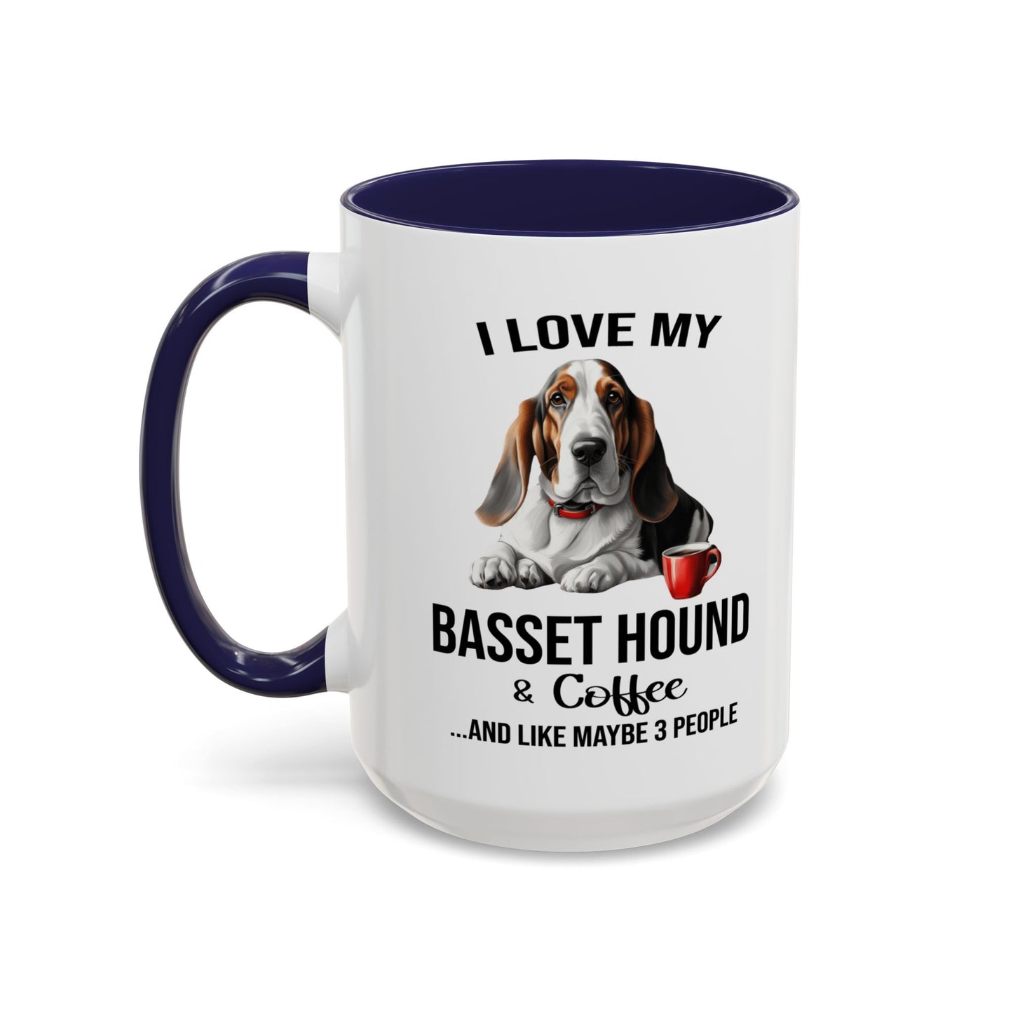 Basset Hound Lover Mug, Basset Hound Lover Gift, Coffee Mug, Basset Hound Mug, Basset Hound Gift, Basset Hound Owner, Coffee Cup A0023-005 Accent Coffee Mug (11, 15oz)