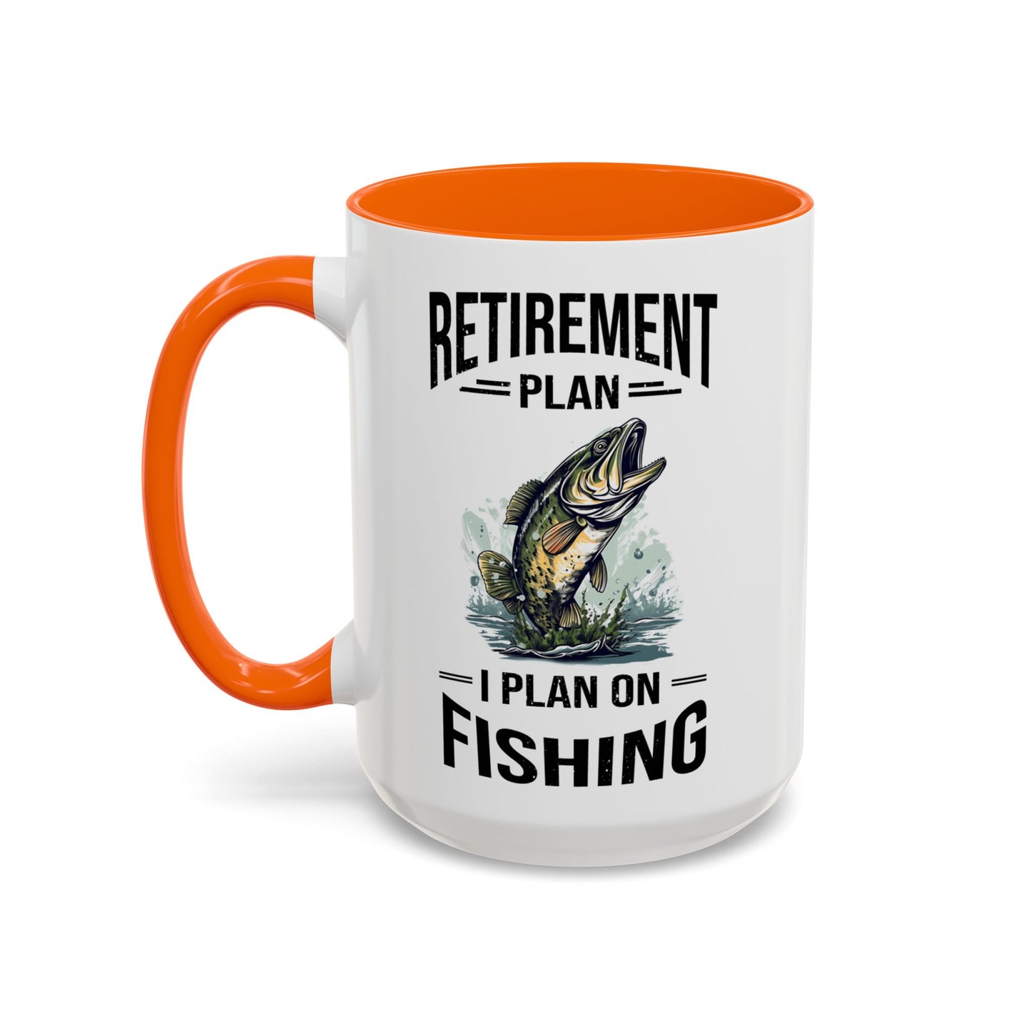 Retirement Mug - Retirement Plan Gone Fishing - Coffee Mug - Funny Retirement Gift, Happy Retirement Mug, Fishing Retirement Gift A0037-03 Accent Coffee Mug (11, 15oz)