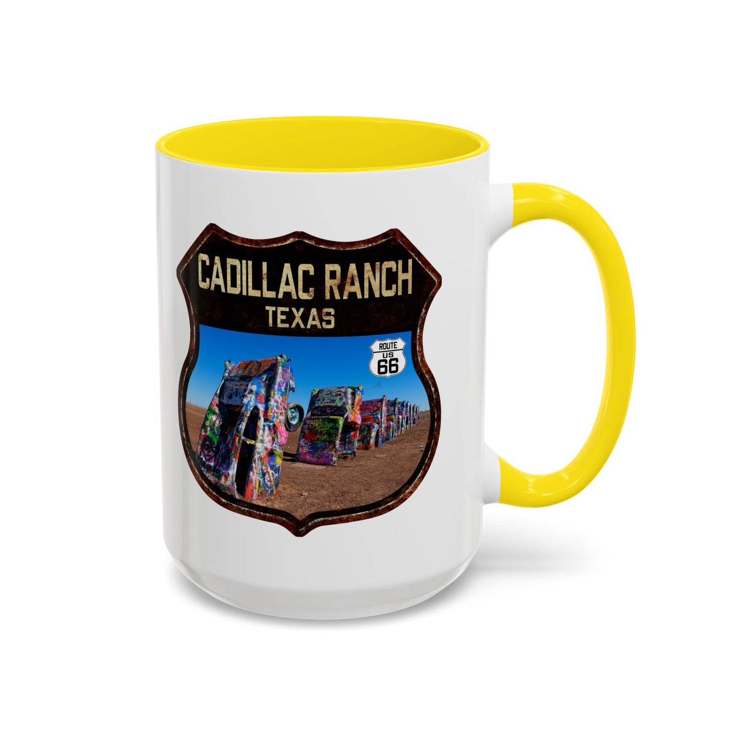 Mug Cadillac Ranch Route 66 Shield Texas 11oz