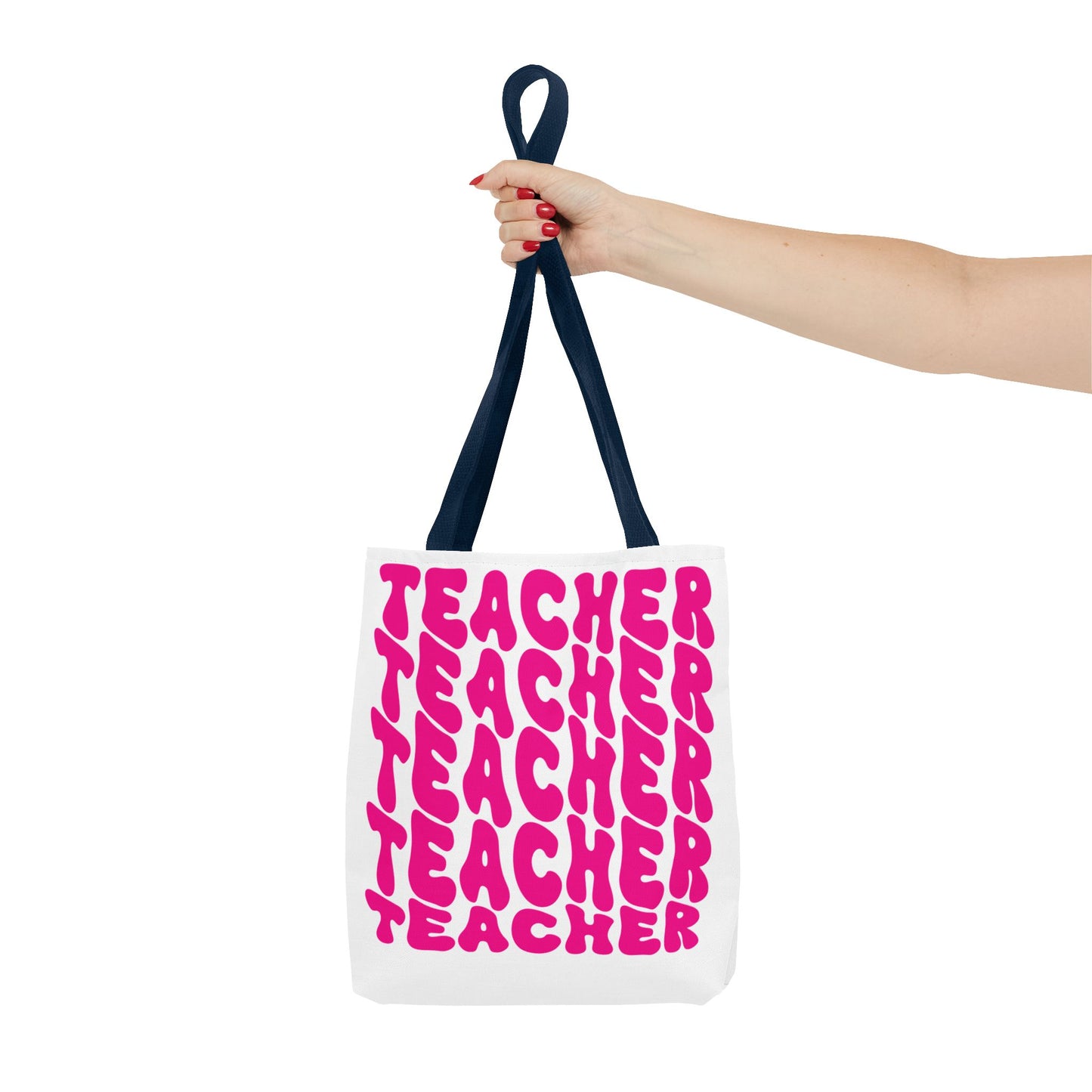 Tote Bag - Teacher Appreciation Gift, Colorful Big Letter Bag, Bold Wavy Design, Text Tote, School Teacher Present, Rainbow Tote Bag