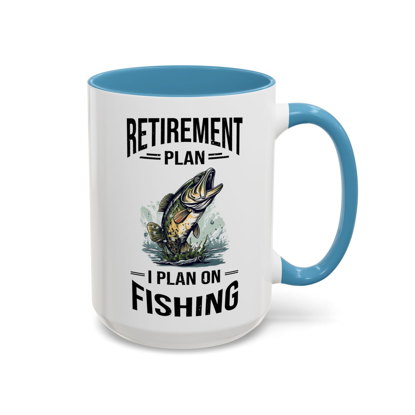 Retirement Mug - Retirement Plan Gone Fishing - Coffee Mug - Funny Retirement Gift, Happy Retirement Mug, Fishing Retirement Gift A0037-03 Accent Coffee Mug (11, 15oz)