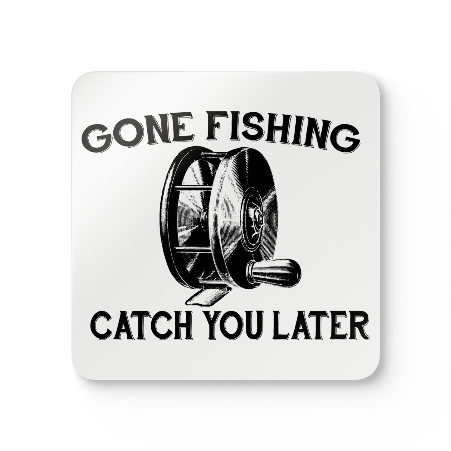 Gone Fishing Catch You Later Corkwood Coaster Set