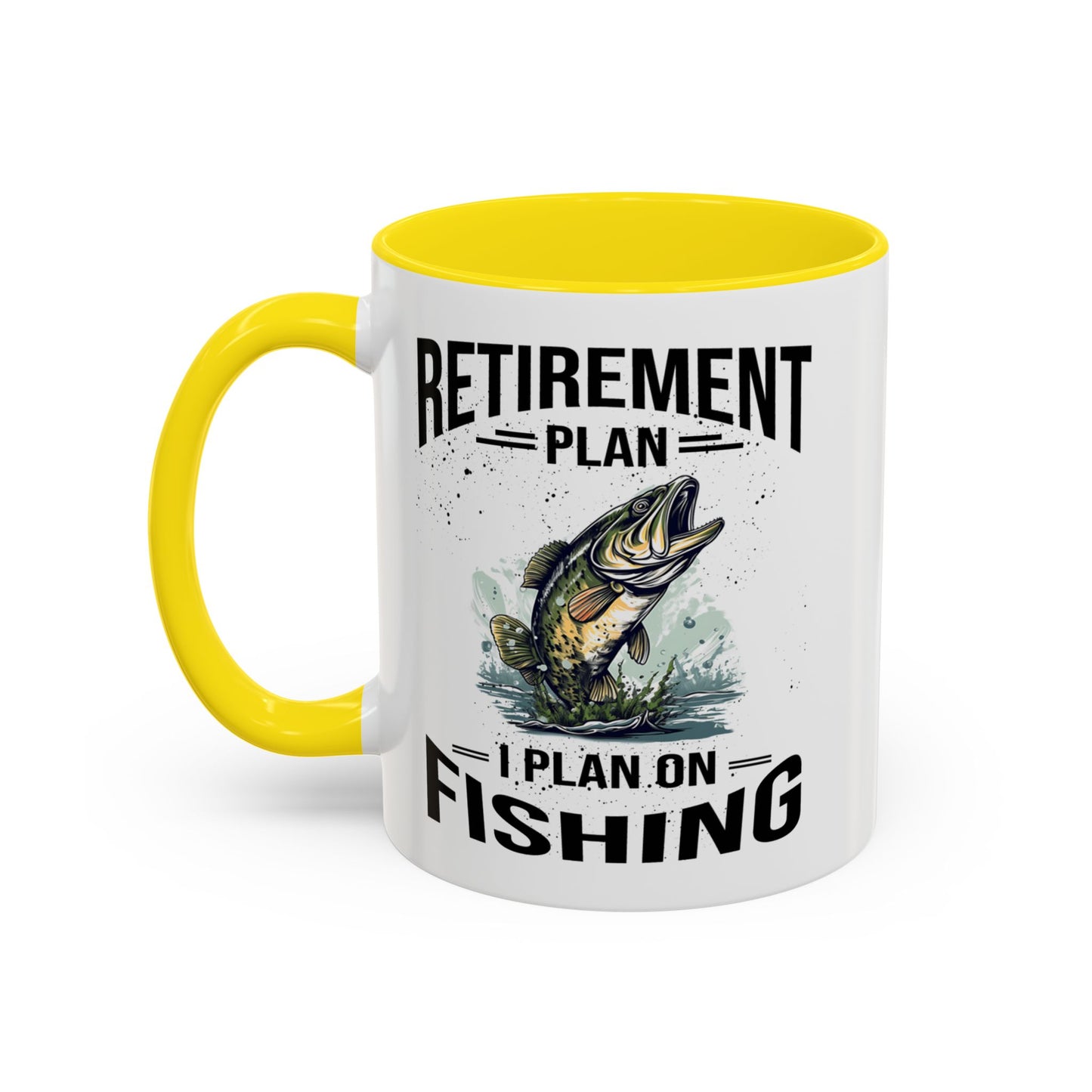 Retirement Mug - Retirement Plan Gone Fishing - Coffee Mug - Funny Retirement Gift, Happy Retirement Mug, Fishing Retirement Gift A0037-03 Accent Coffee Mug (11, 15oz)