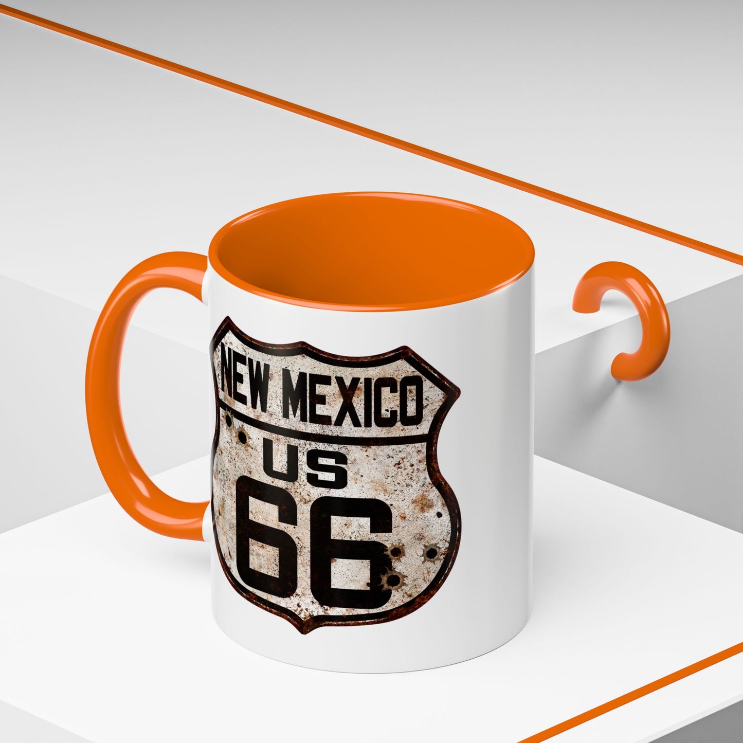 Mug Vintage Rusty Route 66 Highway Shield New Mexico Route 66 Gift 11oz, 15oz