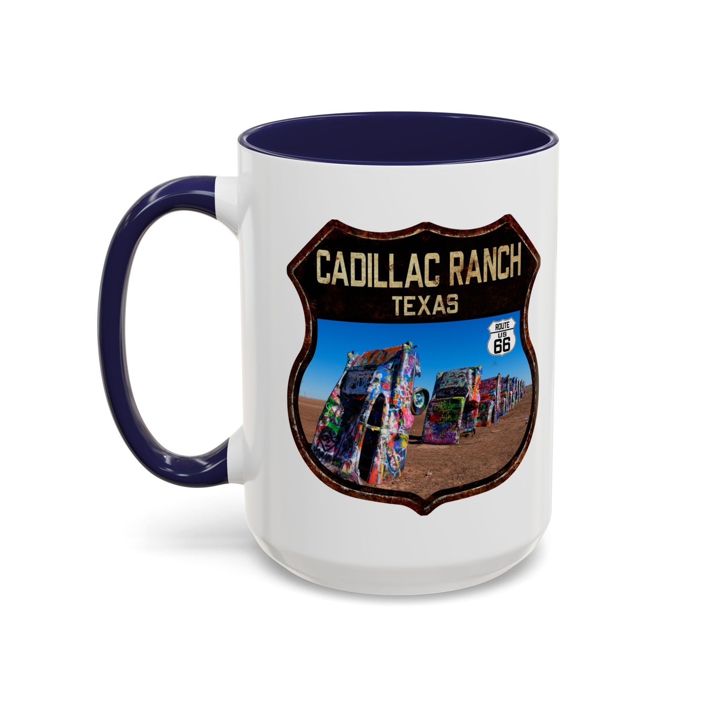 Mug Cadillac Ranch Route 66 Shield Texas 11oz