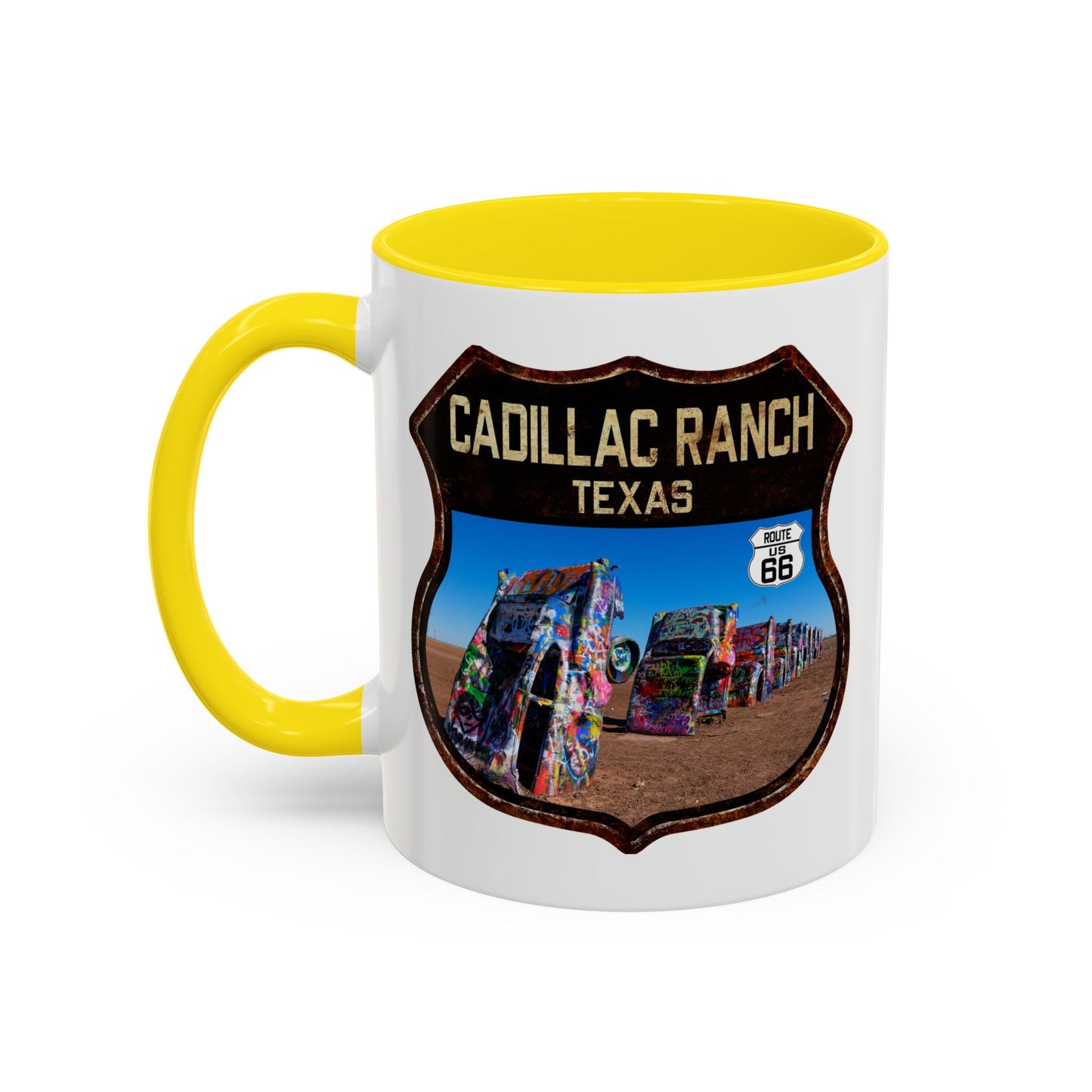 Mug Cadillac Ranch Route 66 Shield Texas 11oz