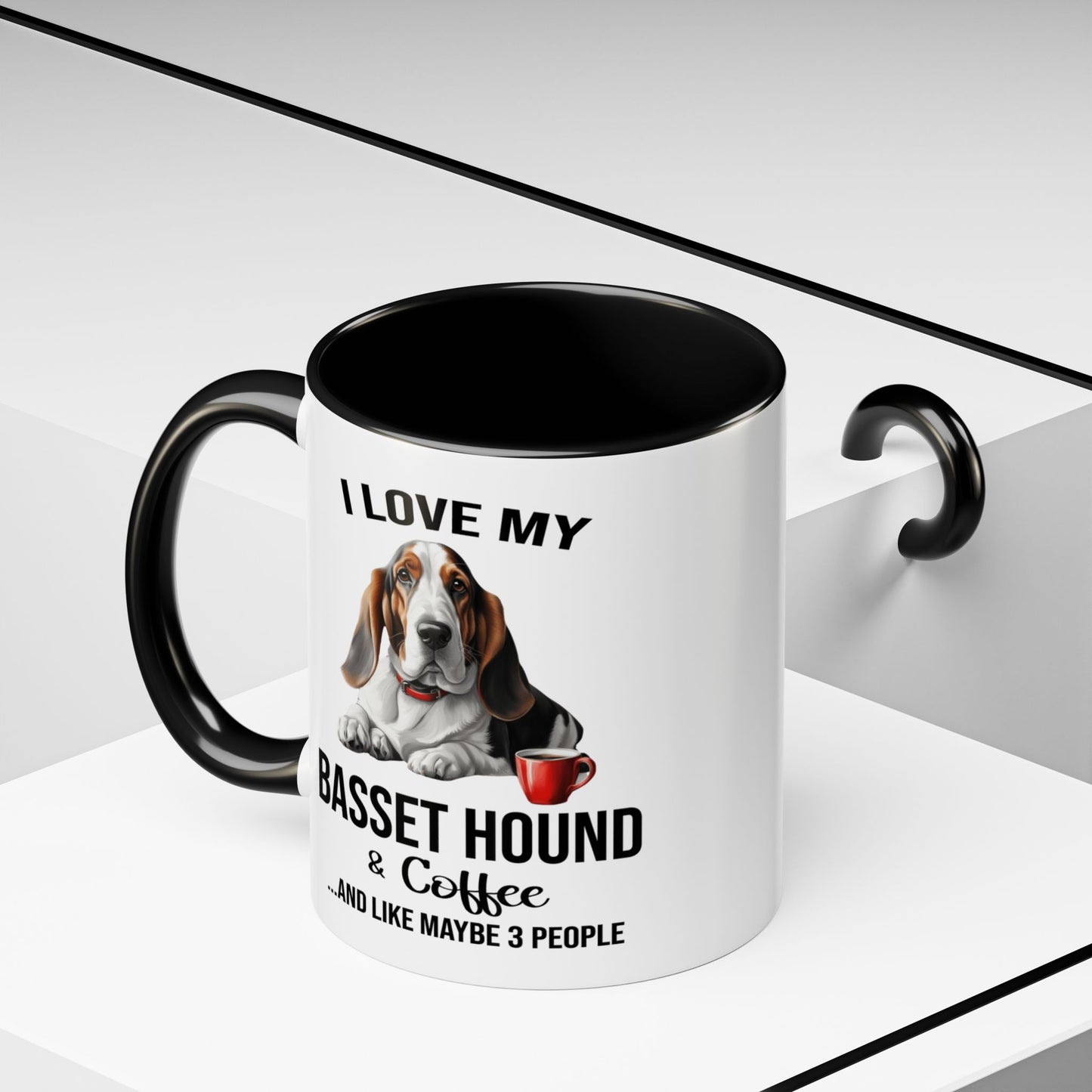 Basset Hound Lover Mug, Basset Hound Lover Gift, Coffee Mug, Basset Hound Mug, Basset Hound Gift, Basset Hound Owner, Coffee Cup A0023-005 Accent Coffee Mug (11, 15oz)