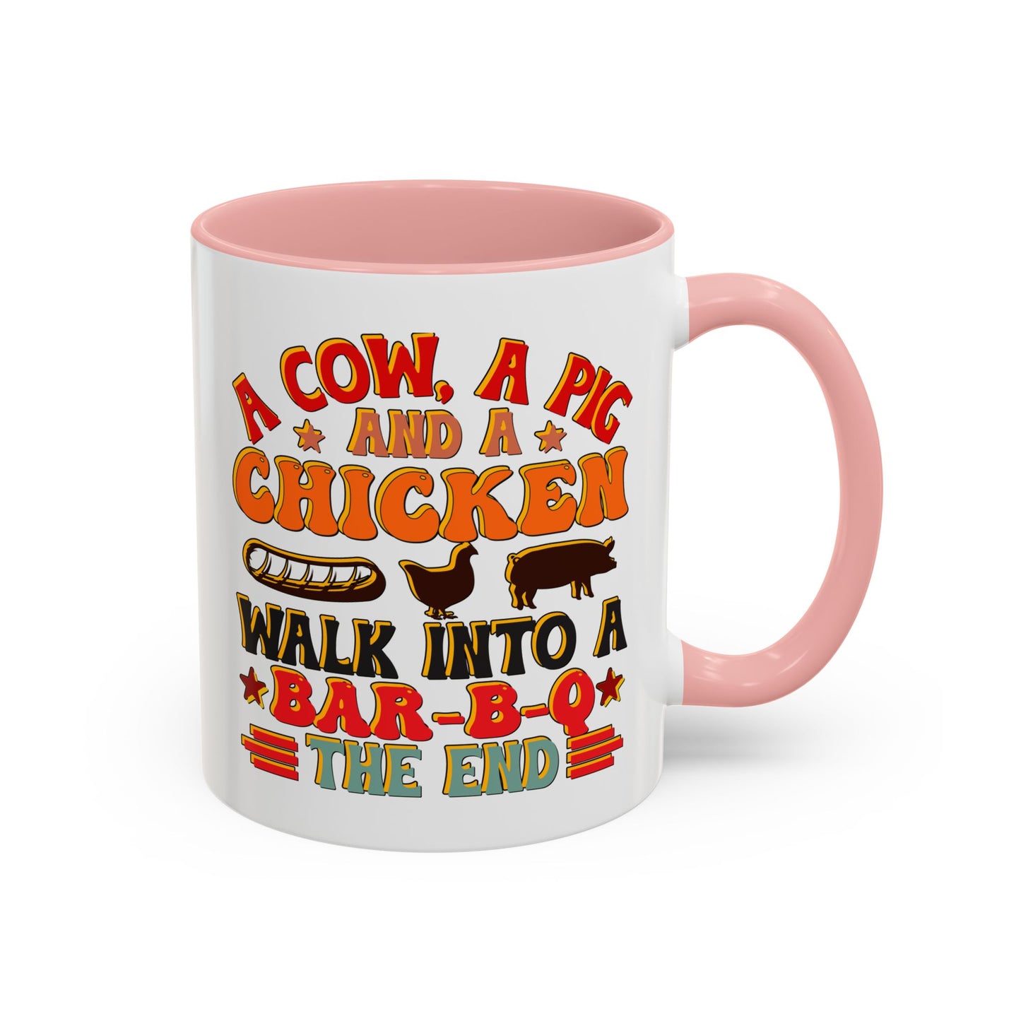 Funny BBQ Grilling Coffee Mug, Pig Cow Duck, Novelty Tea Cup, Barbecue Lover Gift, Kitchen Decor