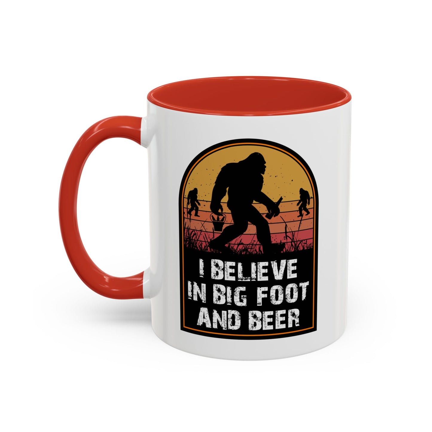 Big Foot and Beer Sticker - Sasquatch Decal - Funny Yeti Gift Accent Coffee Mug (11, 15oz)