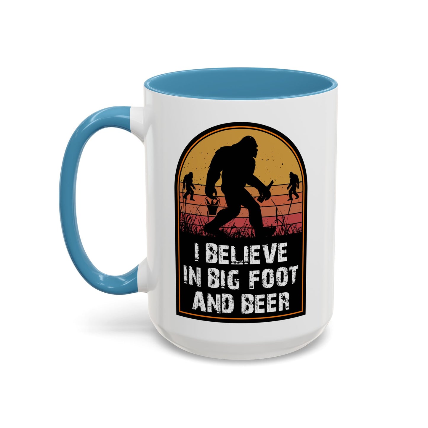 Big Foot and Beer Sticker - Sasquatch Decal - Funny Yeti Gift Accent Coffee Mug (11, 15oz)