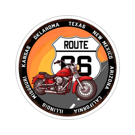 Sticker The States on Route 66 Round Kiss-Cut Stickers