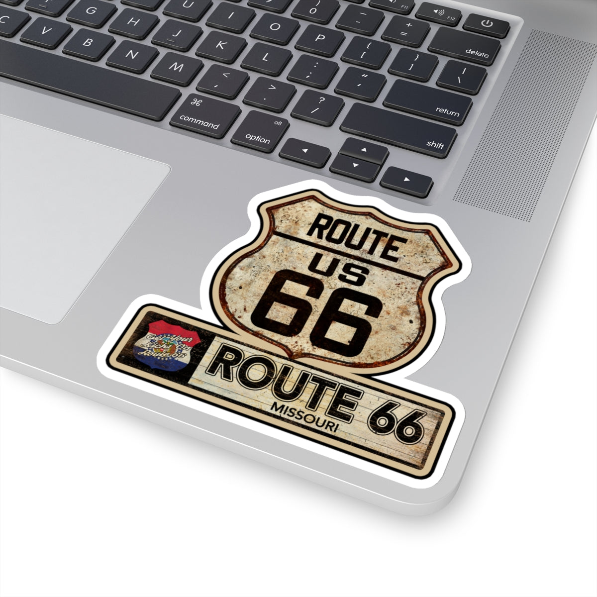 Vintage Missouri Route 66 Shield Sticker - Travel Souvenir Kiss-Cut Stickers