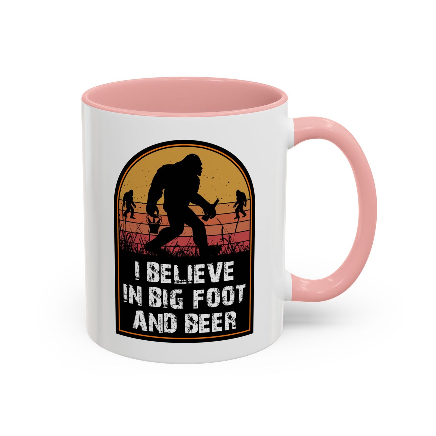 Big Foot and Beer Sticker - Sasquatch Decal - Funny Yeti Gift Accent Coffee Mug (11, 15oz)