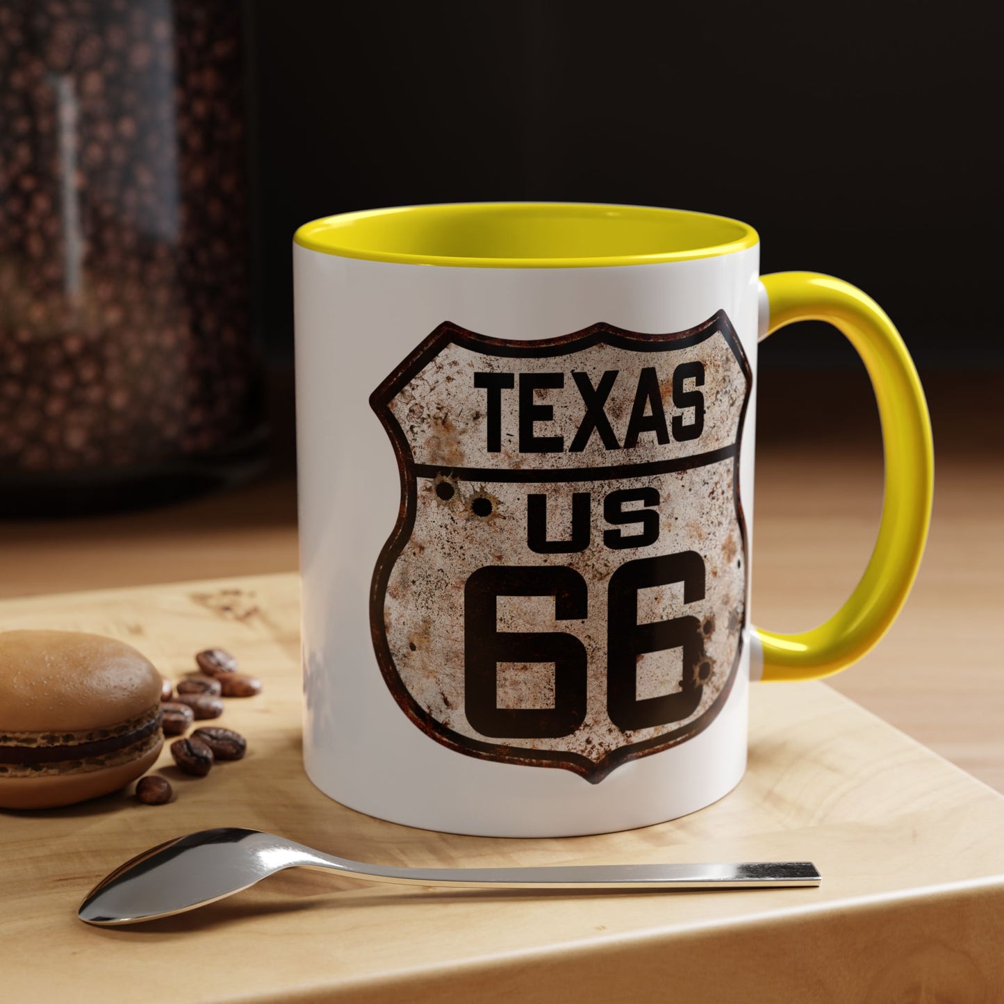 Mug Vintage Rusty Route 66 Highway Shield Texas Route 66 Gift 11oz, 15oz