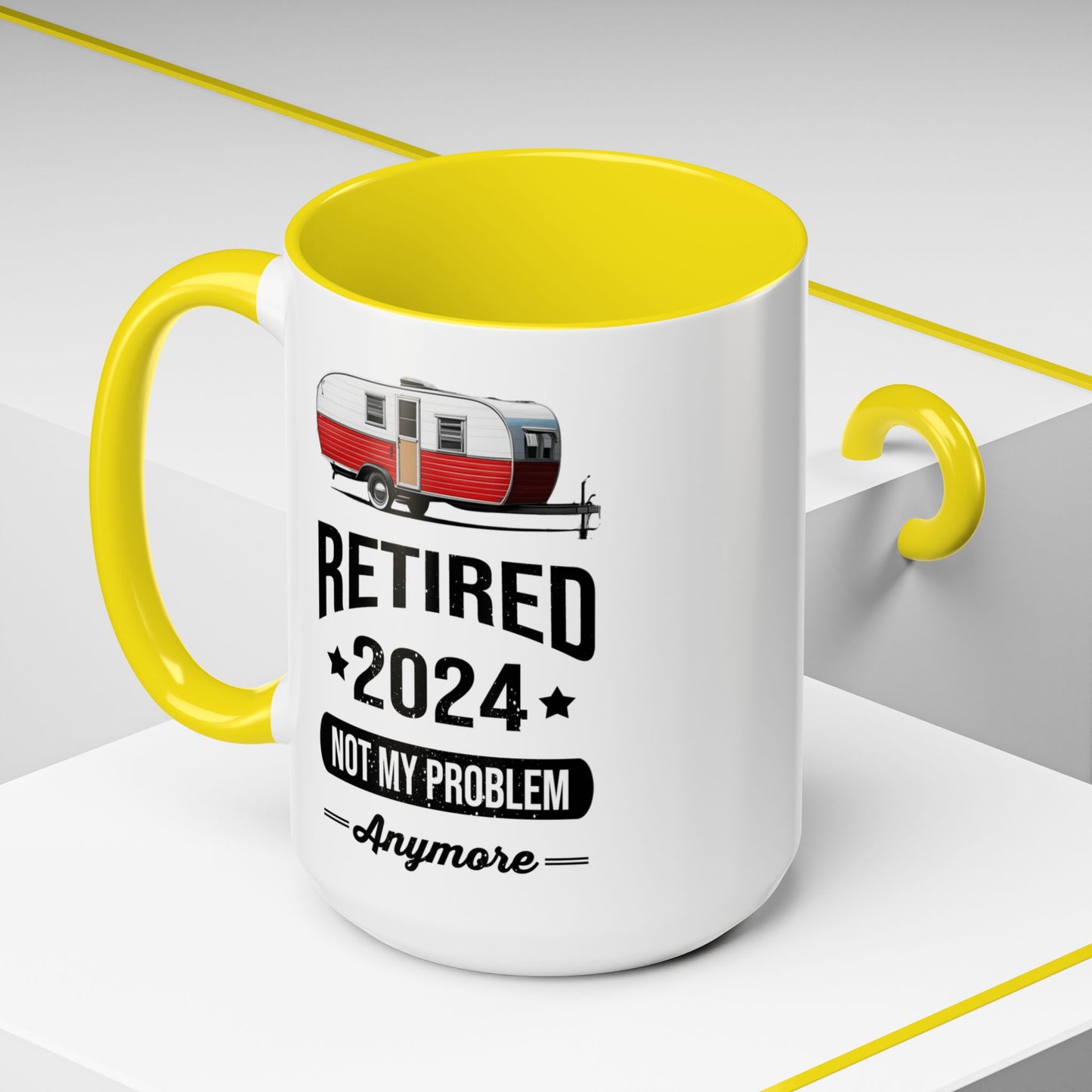 Retirement Mug - Retirement Camping - Coffee Mug - Funny Retirement Gift, Happy Retirement Mug, Fishing Retirement Gift A0037-02 Accent Coffee Mug (11, 15oz)