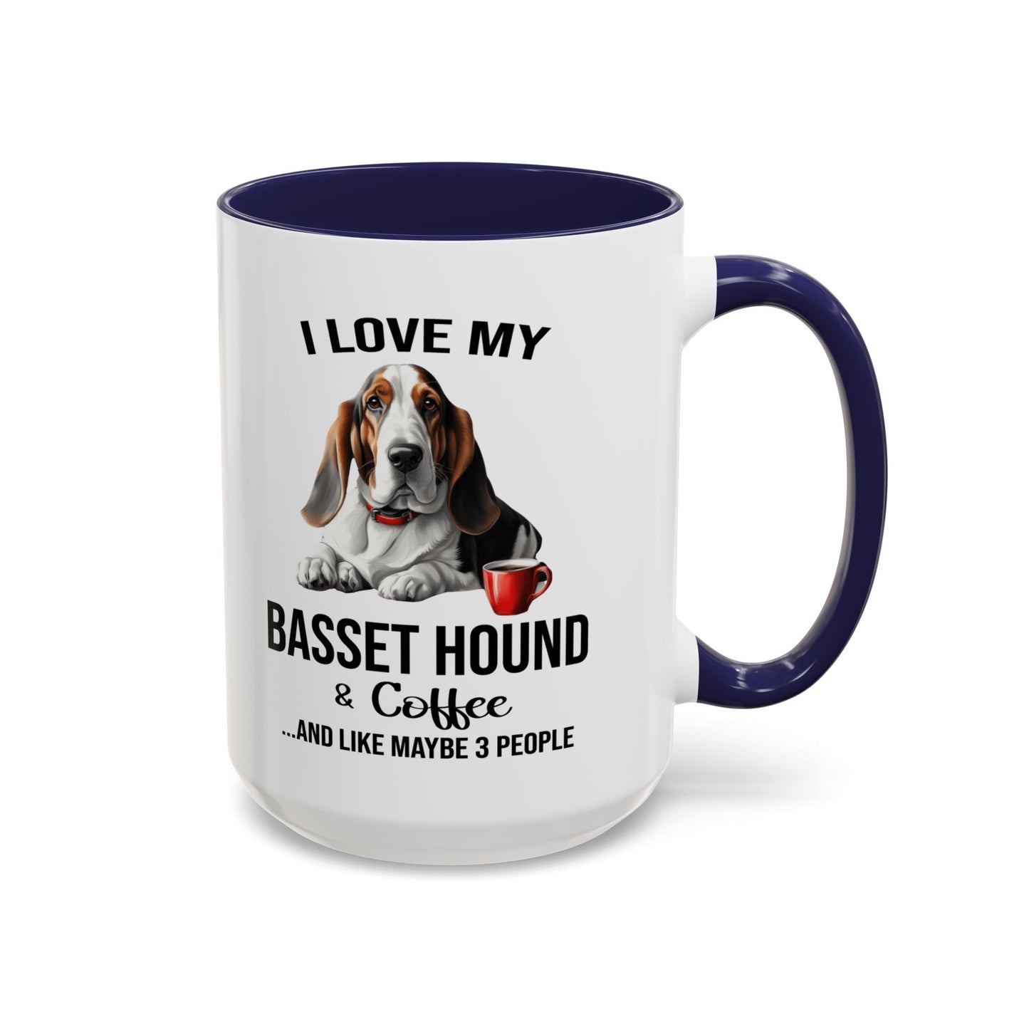 Basset Hound Lover Mug, Basset Hound Lover Gift, Coffee Mug, Basset Hound Mug, Basset Hound Gift, Basset Hound Owner, Coffee Cup A0023-005 Accent Coffee Mug (11, 15oz)