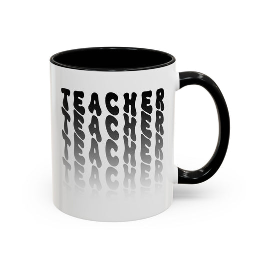 Mug -Teacher in Wavy Black Gradient Text, Gift for Teachers