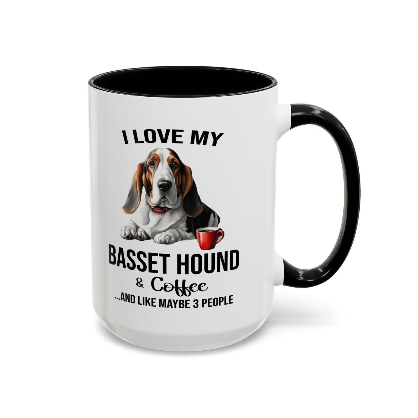 Basset Hound Lover Mug, Basset Hound Lover Gift, Coffee Mug, Basset Hound Mug, Basset Hound Gift, Basset Hound Owner, Coffee Cup A0023-005 Accent Coffee Mug (11, 15oz)