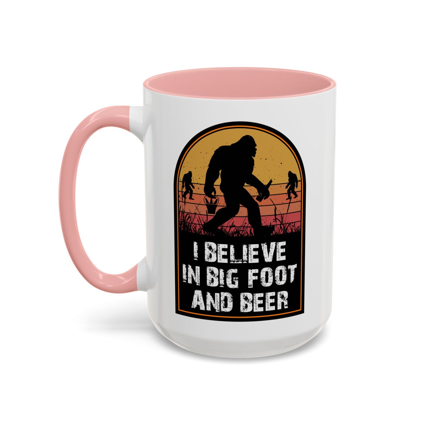 Big Foot and Beer Sticker - Sasquatch Decal - Funny Yeti Gift Accent Coffee Mug (11, 15oz)