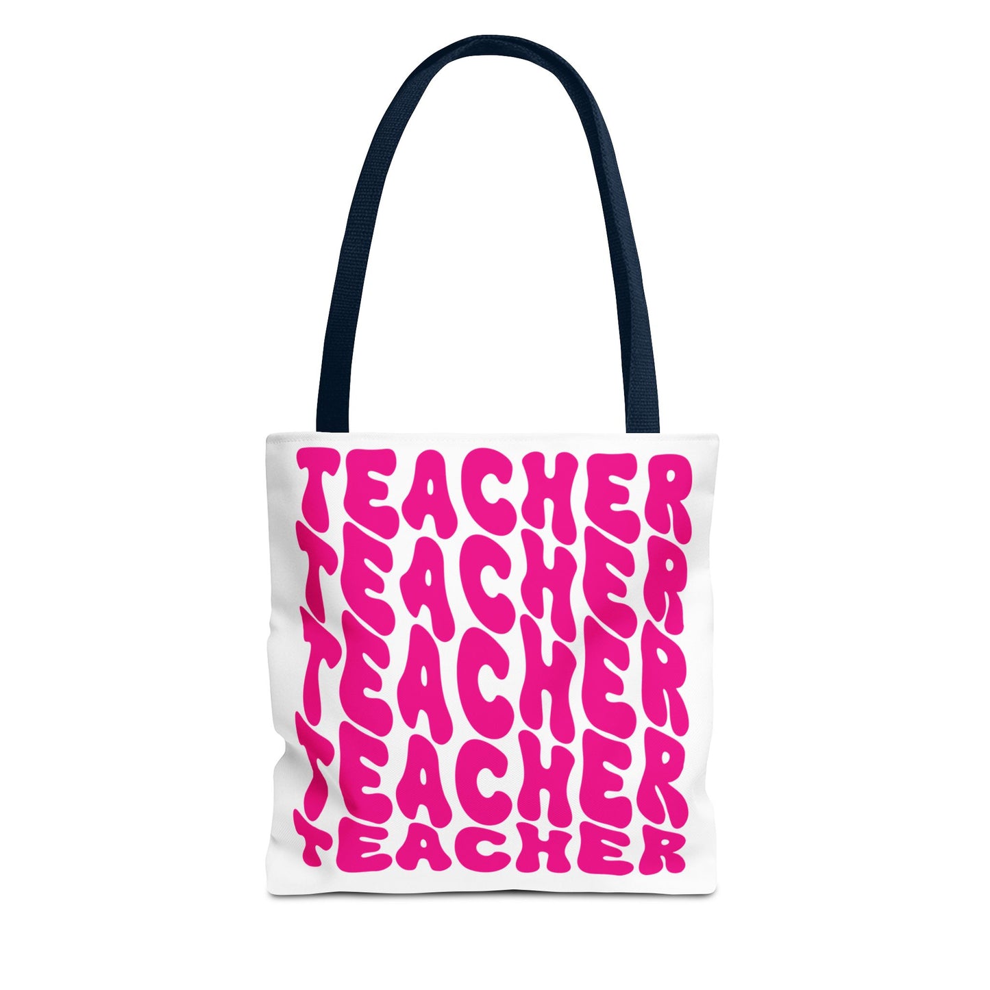 Tote Bag - Teacher Appreciation Gift, Colorful Big Letter Bag, Bold Wavy Design, Text Tote, School Teacher Present, Rainbow Tote Bag