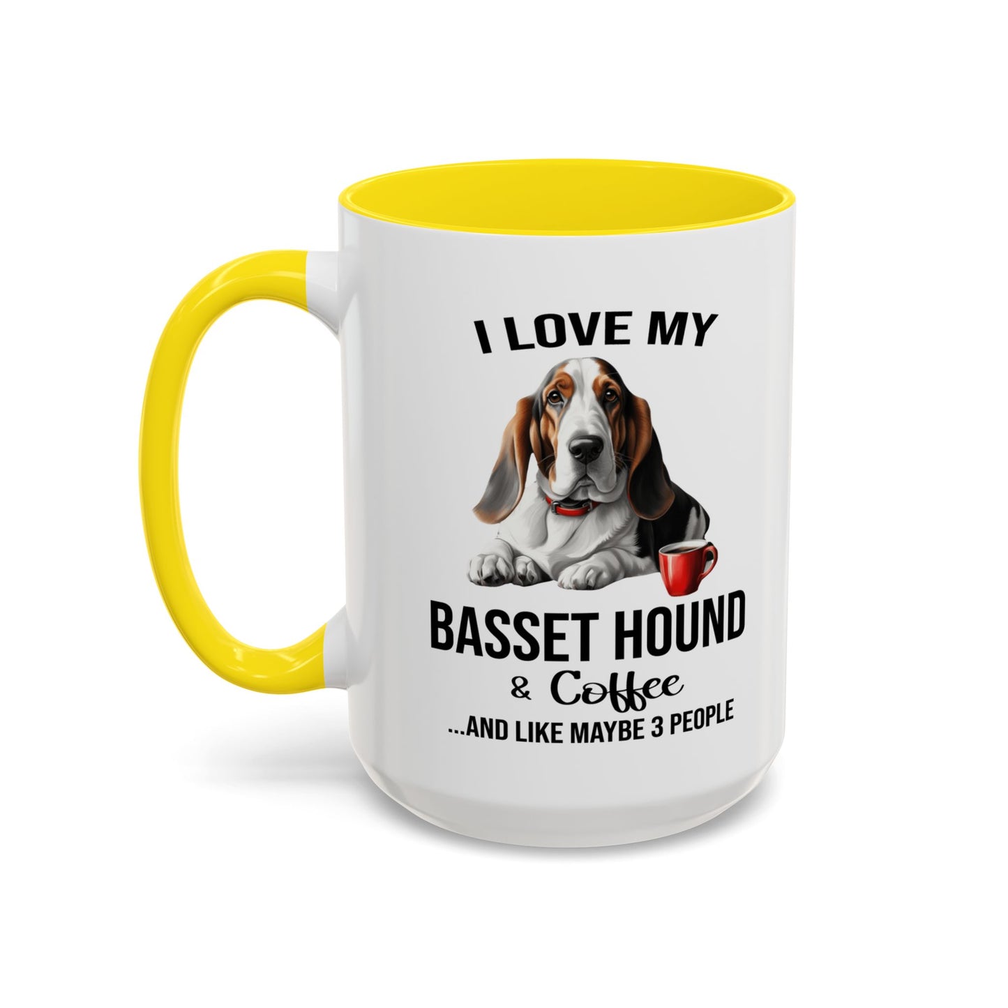 Basset Hound Lover Mug, Basset Hound Lover Gift, Coffee Mug, Basset Hound Mug, Basset Hound Gift, Basset Hound Owner, Coffee Cup A0023-005 Accent Coffee Mug (11, 15oz)