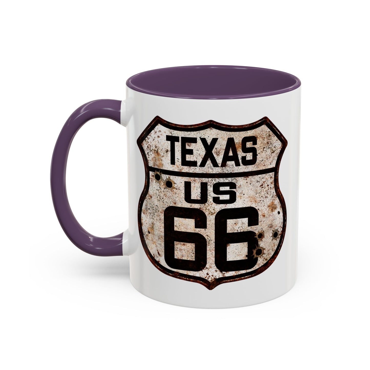 Mug Vintage Rusty Route 66 Highway Shield Texas Route 66 Gift 11oz, 15oz