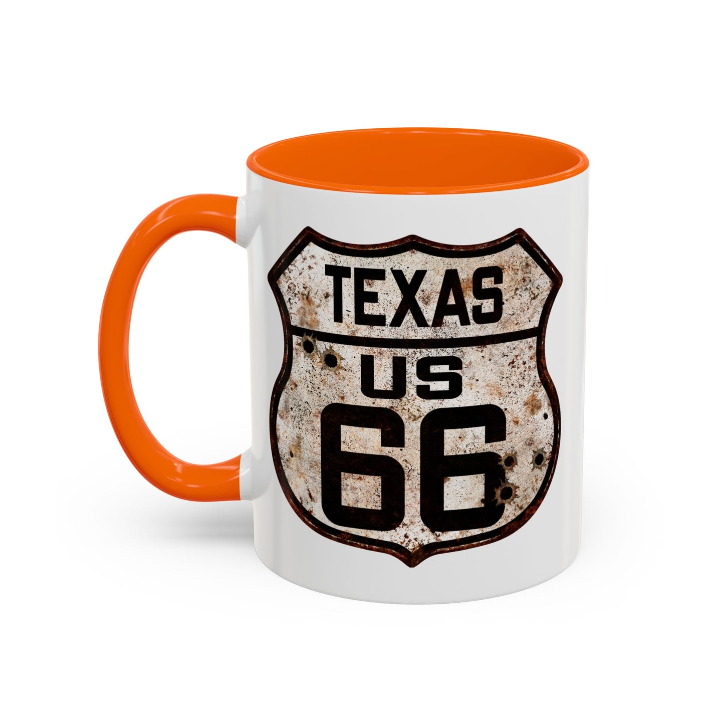 Mug Vintage Rusty Route 66 Highway Shield Texas Route 66 Gift 11oz, 15oz