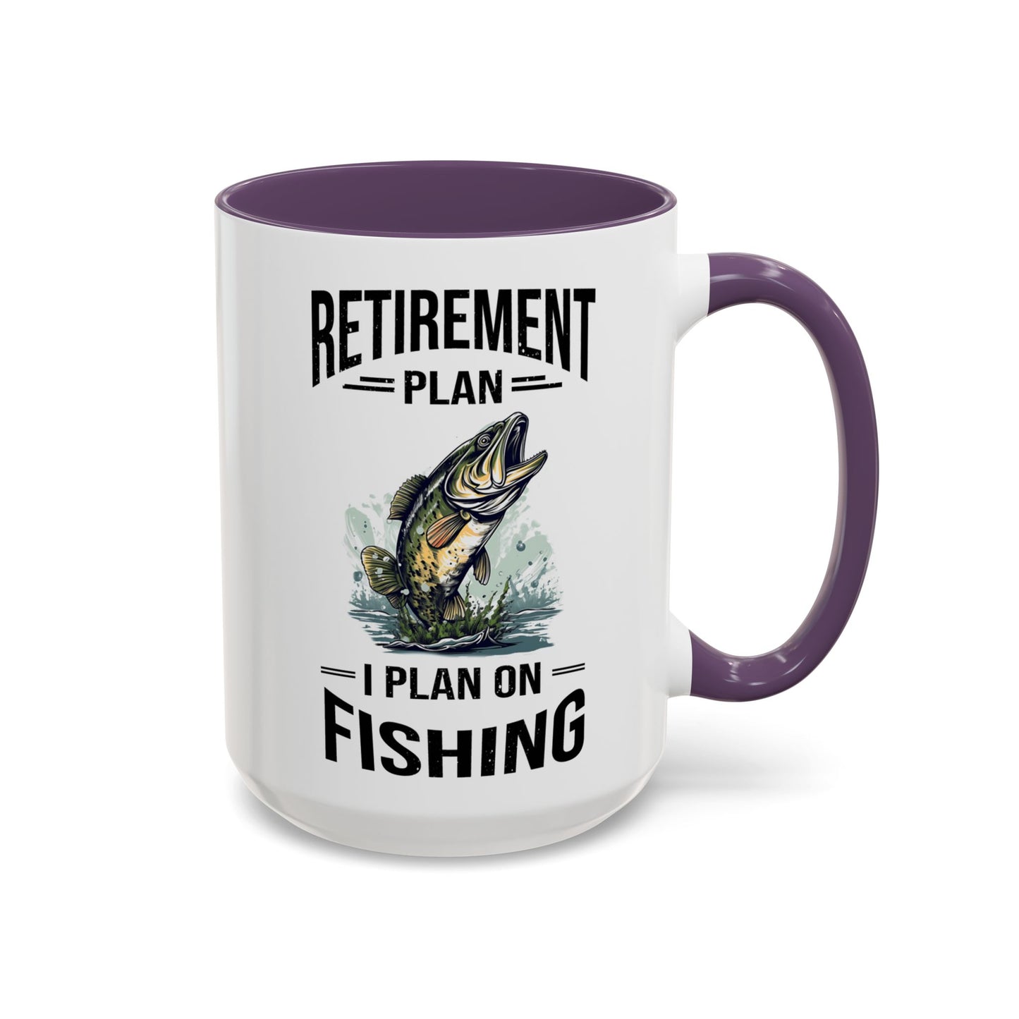 Retirement Mug - Retirement Plan Gone Fishing - Coffee Mug - Funny Retirement Gift, Happy Retirement Mug, Fishing Retirement Gift A0037-03 Accent Coffee Mug (11, 15oz)