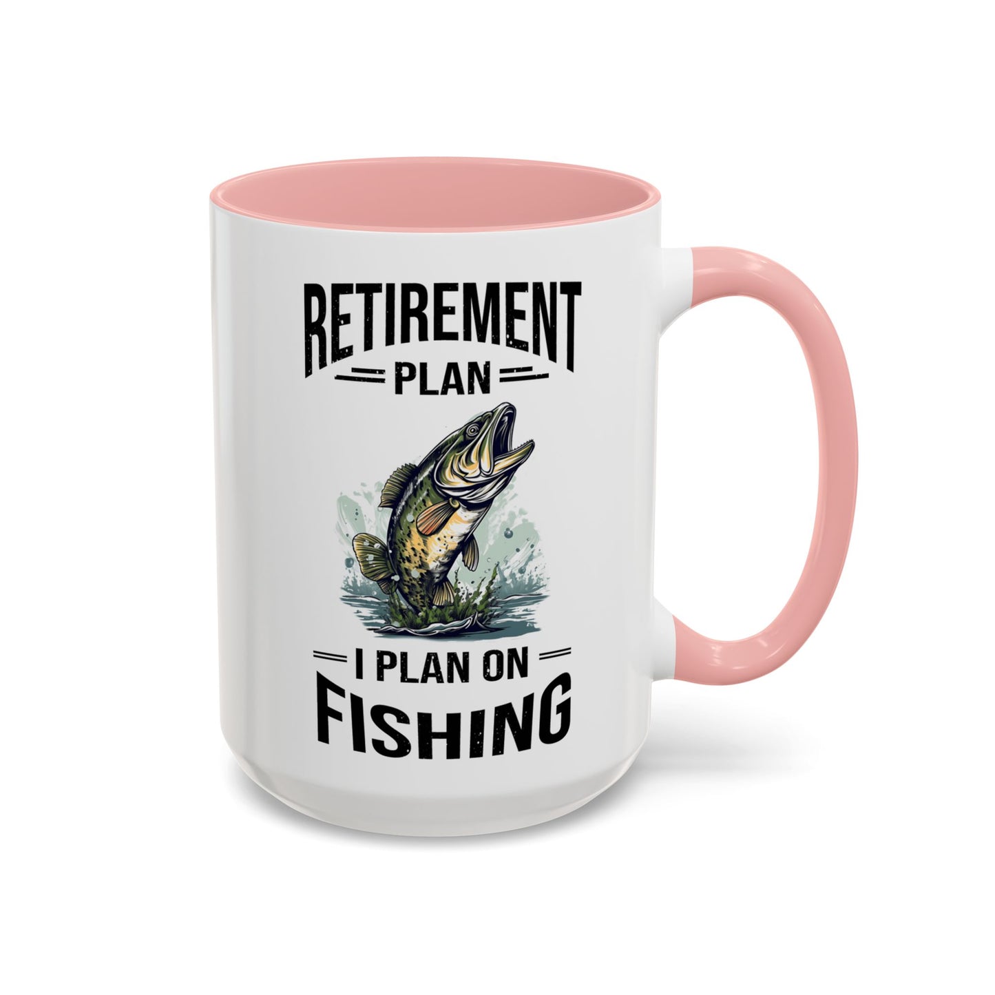 Retirement Mug - Retirement Plan Gone Fishing - Coffee Mug - Funny Retirement Gift, Happy Retirement Mug, Fishing Retirement Gift A0037-03 Accent Coffee Mug (11, 15oz)