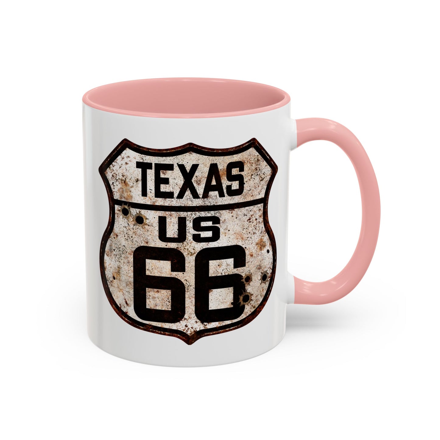 Mug Vintage Rusty Route 66 Highway Shield Texas Route 66 Gift 11oz, 15oz