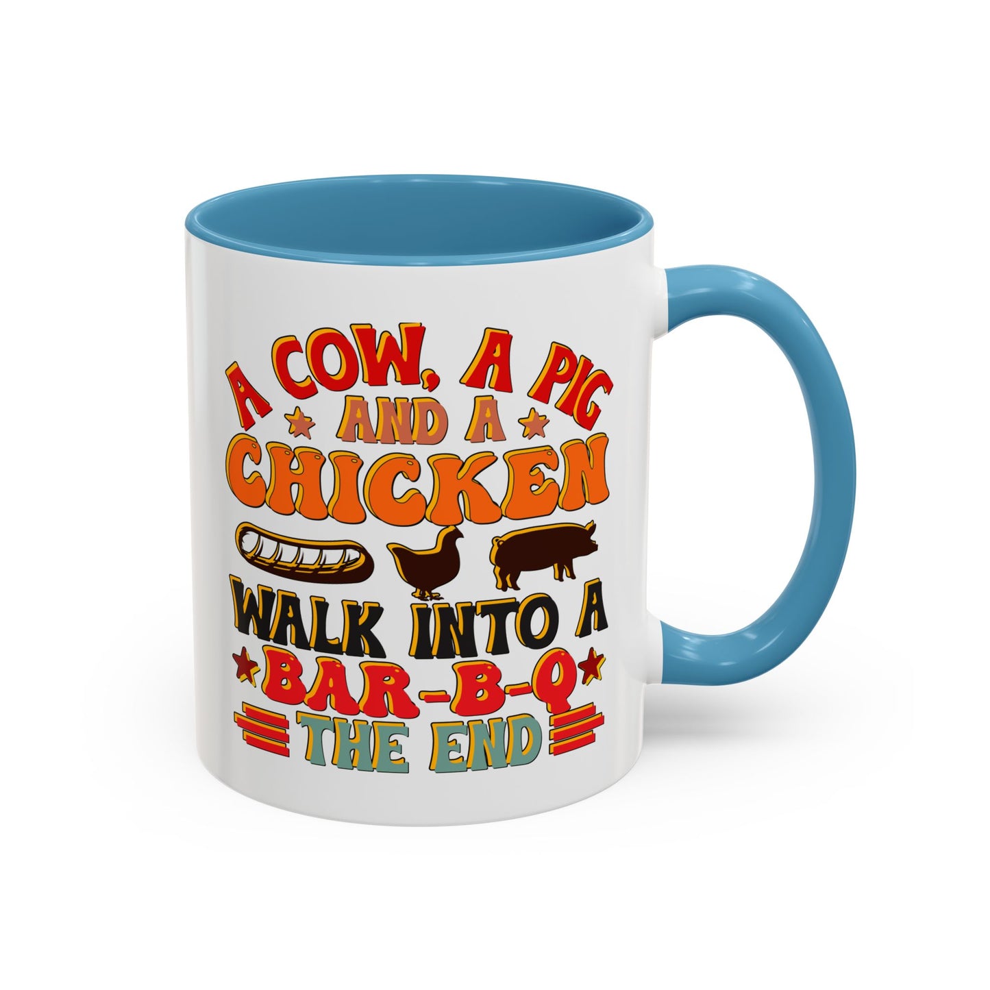 Funny BBQ Grilling Coffee Mug, Pig Cow Duck, Novelty Tea Cup, Barbecue Lover Gift, Kitchen Decor