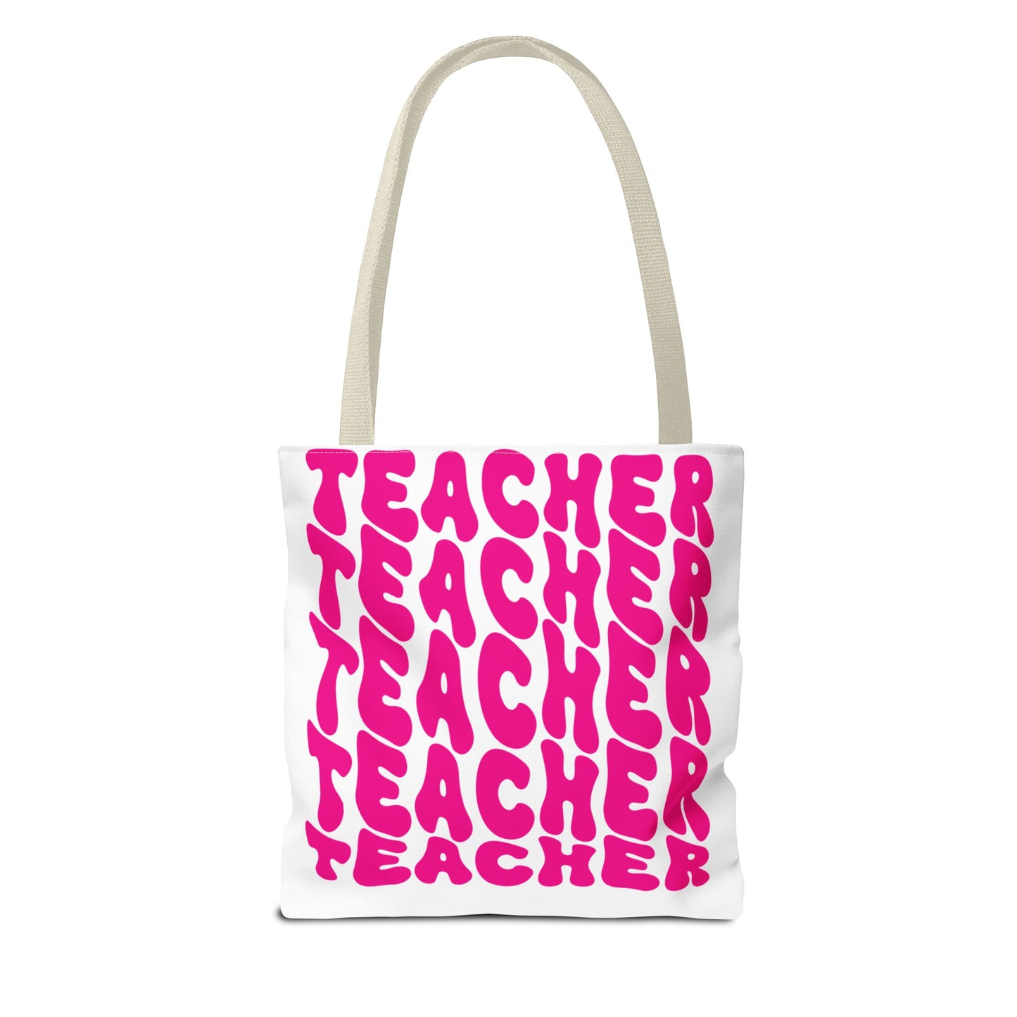 Tote Bag - Teacher Appreciation Gift, Colorful Big Letter Bag, Bold Wavy Design, Text Tote, School Teacher Present, Rainbow Tote Bag