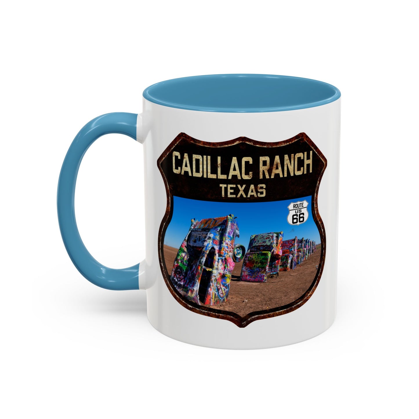 Mug Cadillac Ranch Route 66 Shield Texas 11oz