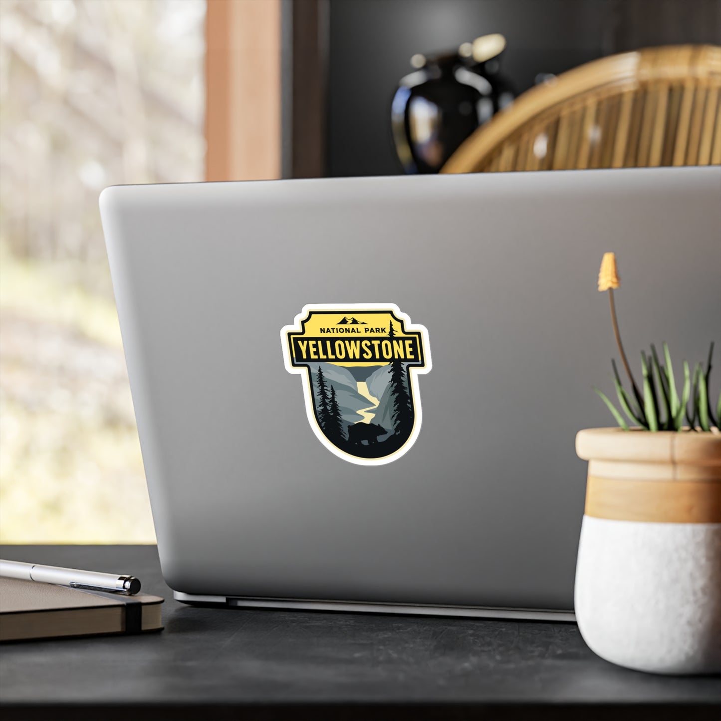 Sticker Yellowstone National Park, Wyoming, Bison, Waterproof, 4 sizes, National Park Stickers, Travel Stickers, Laptop Decal, Vinyl Sticker, Vinyl Decal