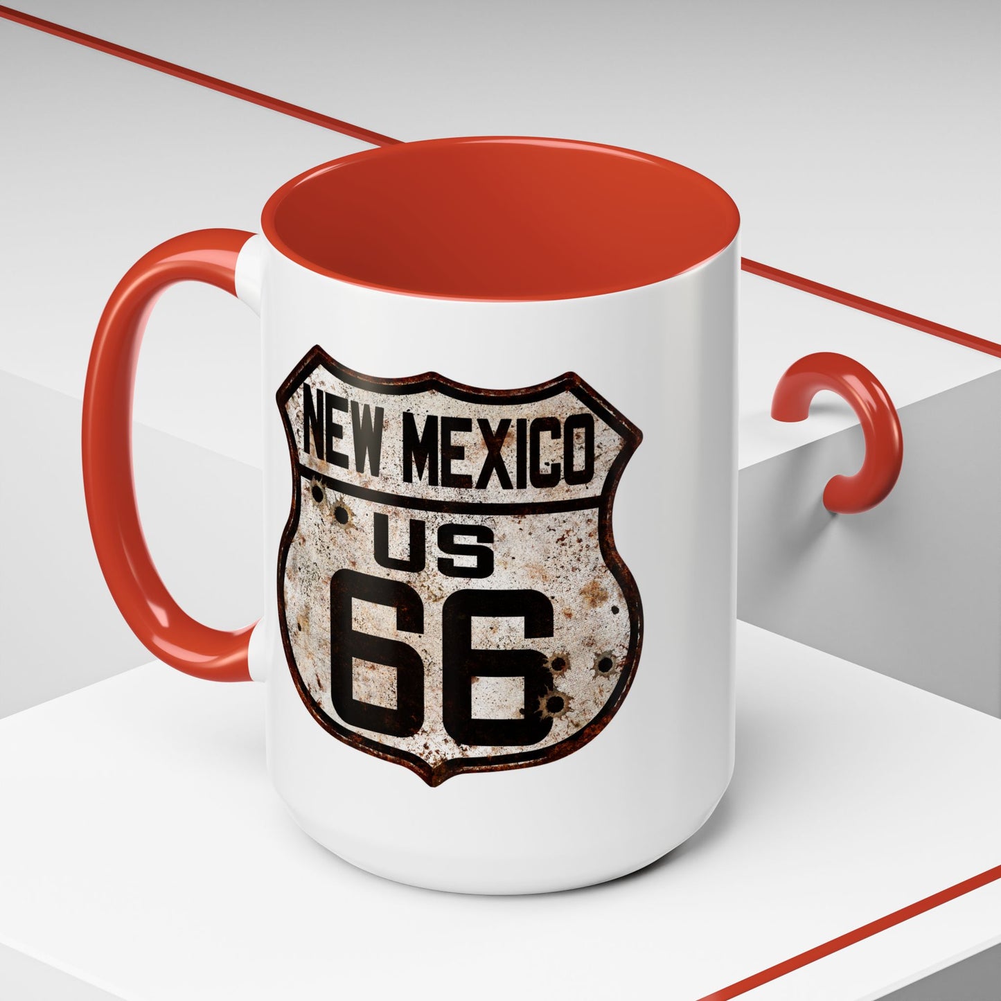 Mug Vintage Rusty Route 66 Highway Shield New Mexico Route 66 Gift 11oz, 15oz