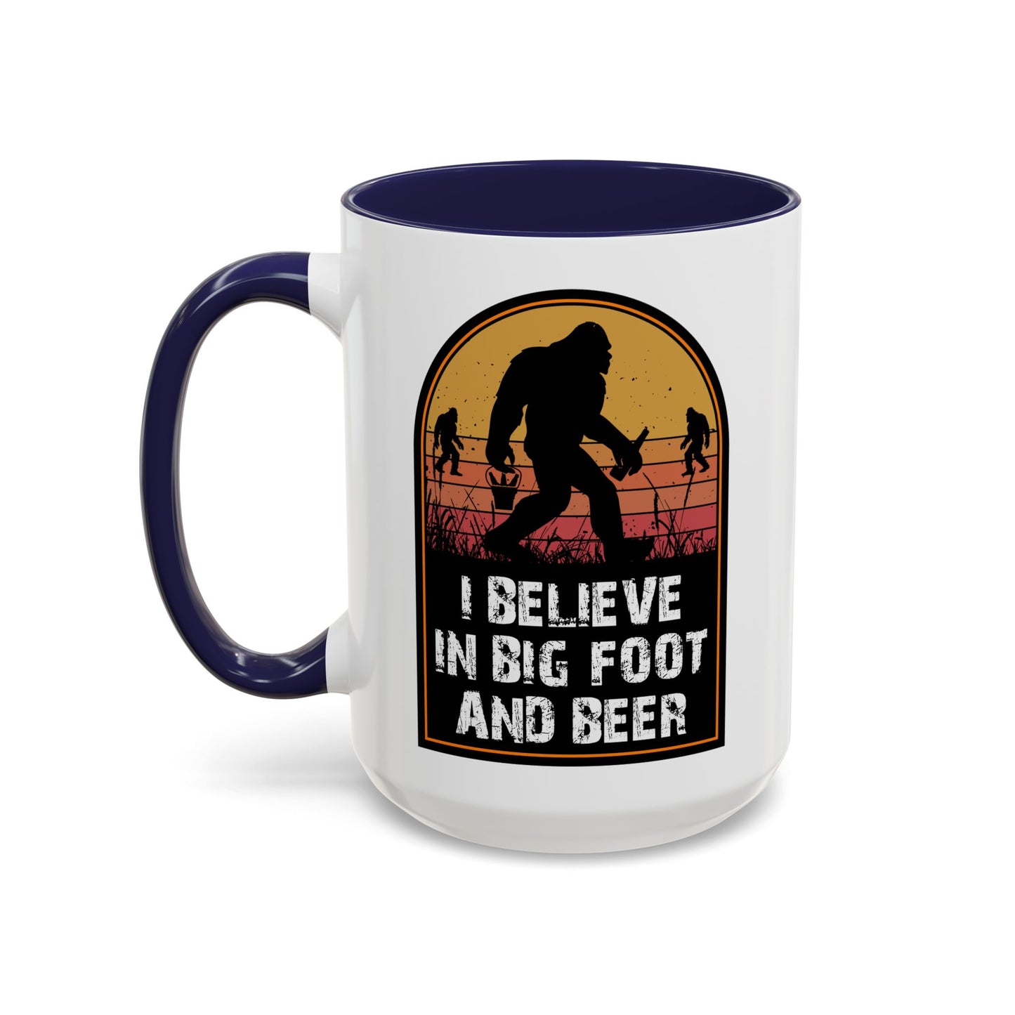 Big Foot and Beer Sticker - Sasquatch Decal - Funny Yeti Gift Accent Coffee Mug (11, 15oz)