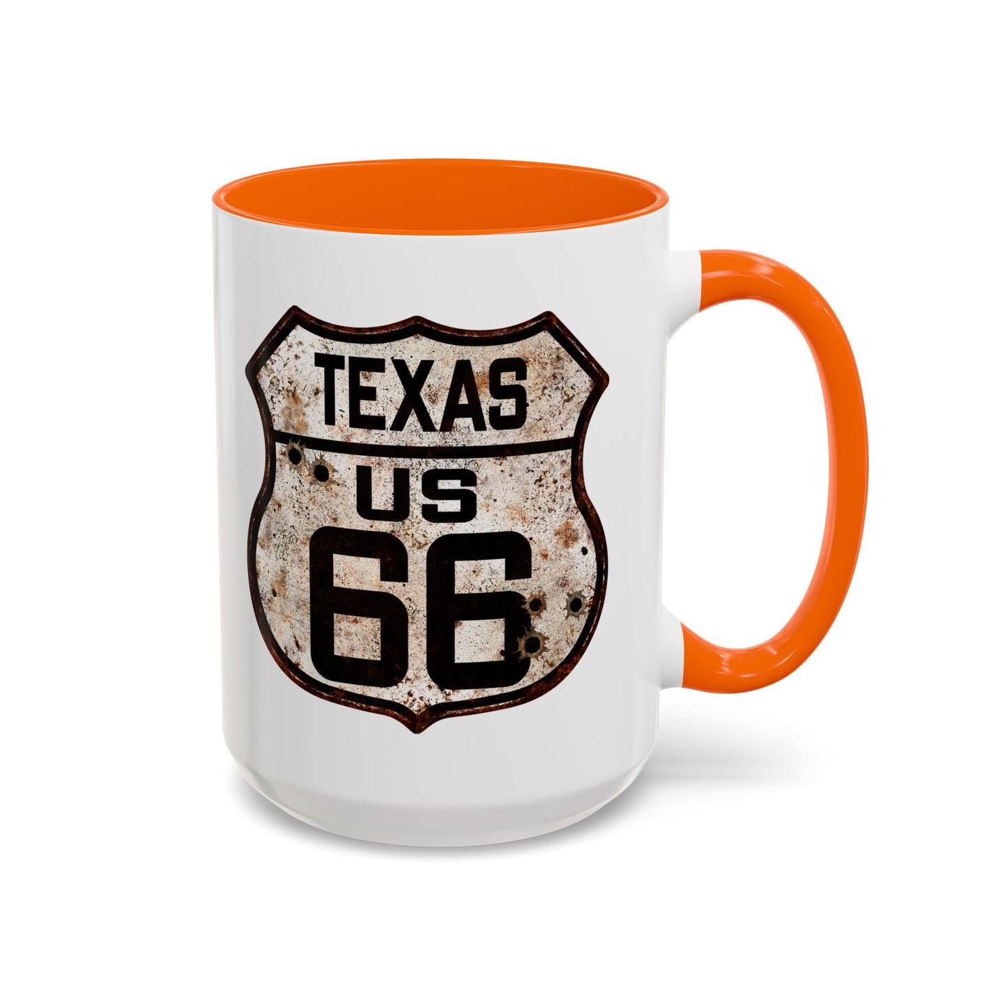 Mug Vintage Rusty Route 66 Highway Shield Texas Route 66 Gift 11oz, 15oz