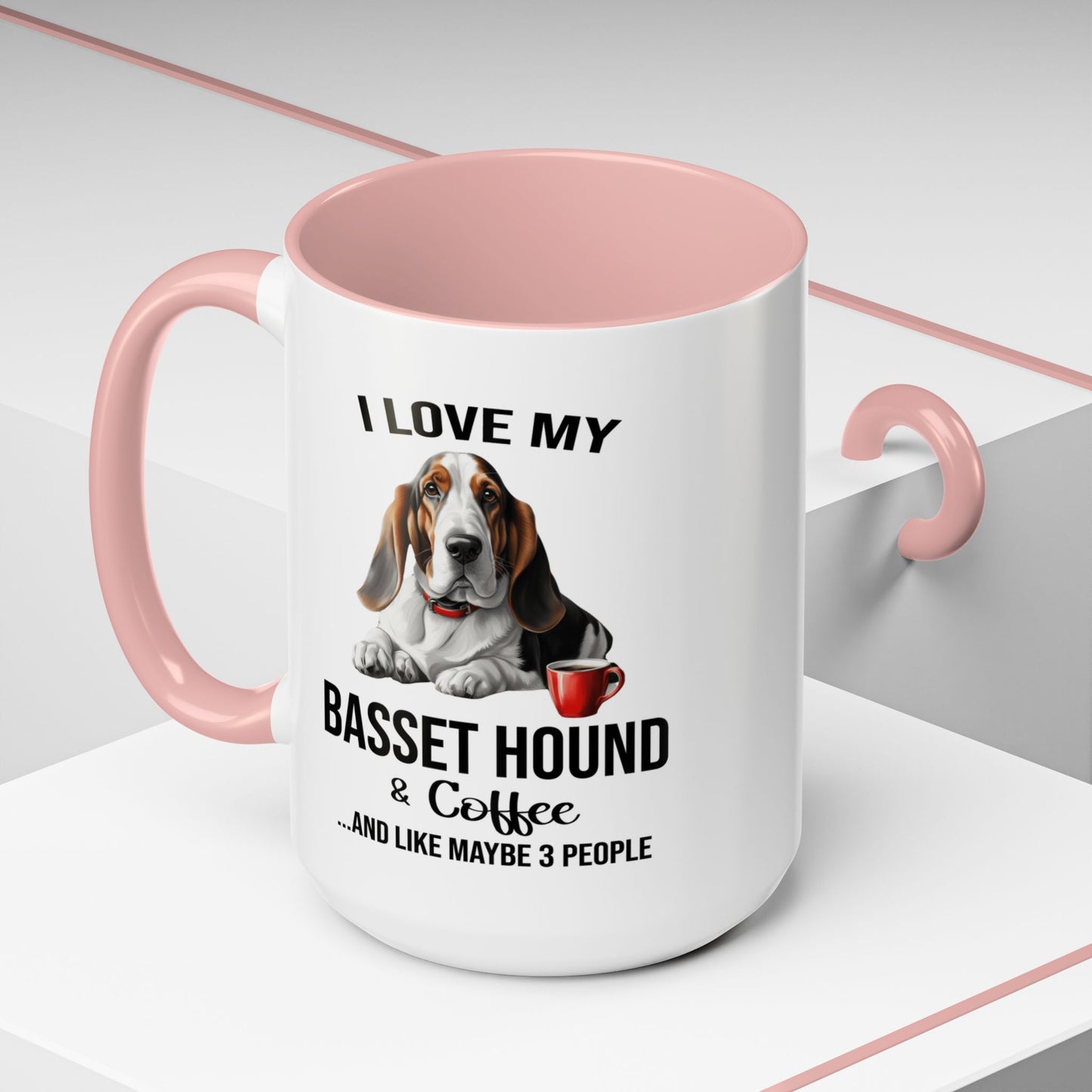 Basset Hound Lover Mug, Basset Hound Lover Gift, Coffee Mug, Basset Hound Mug, Basset Hound Gift, Basset Hound Owner, Coffee Cup A0023-005 Accent Coffee Mug (11, 15oz)