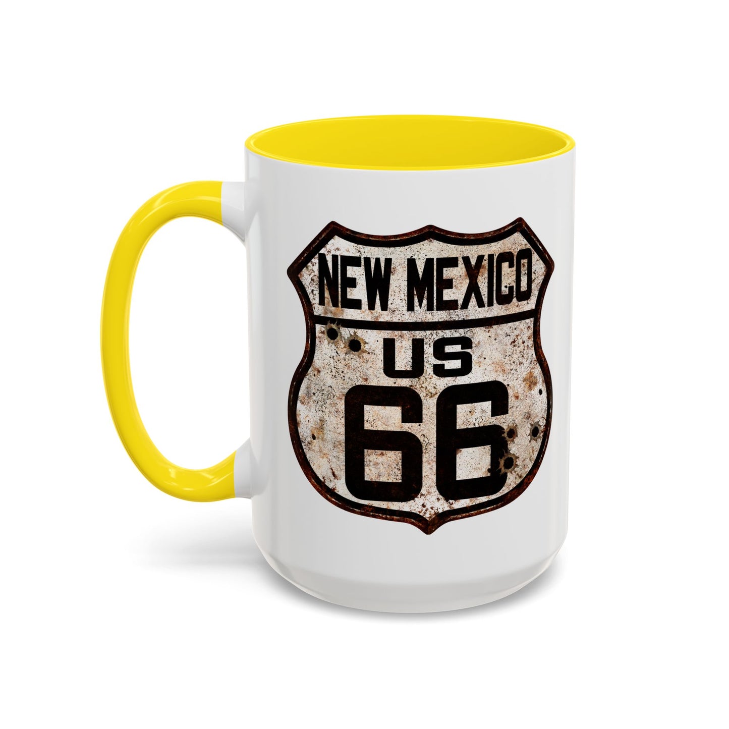 Mug Vintage Rusty Route 66 Highway Shield New Mexico Route 66 Gift 11oz, 15oz