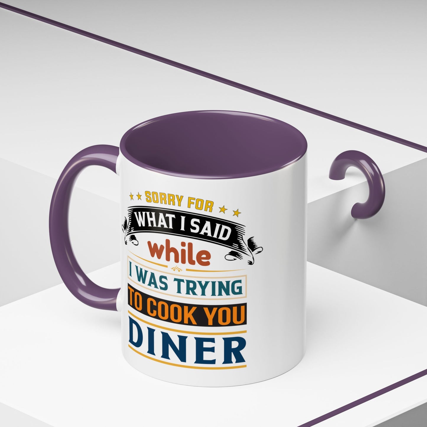 Mug Sorry For What I Said While I Tried to Cook You Dinner Funny Coffee Mug (11, 15oz) 0360007