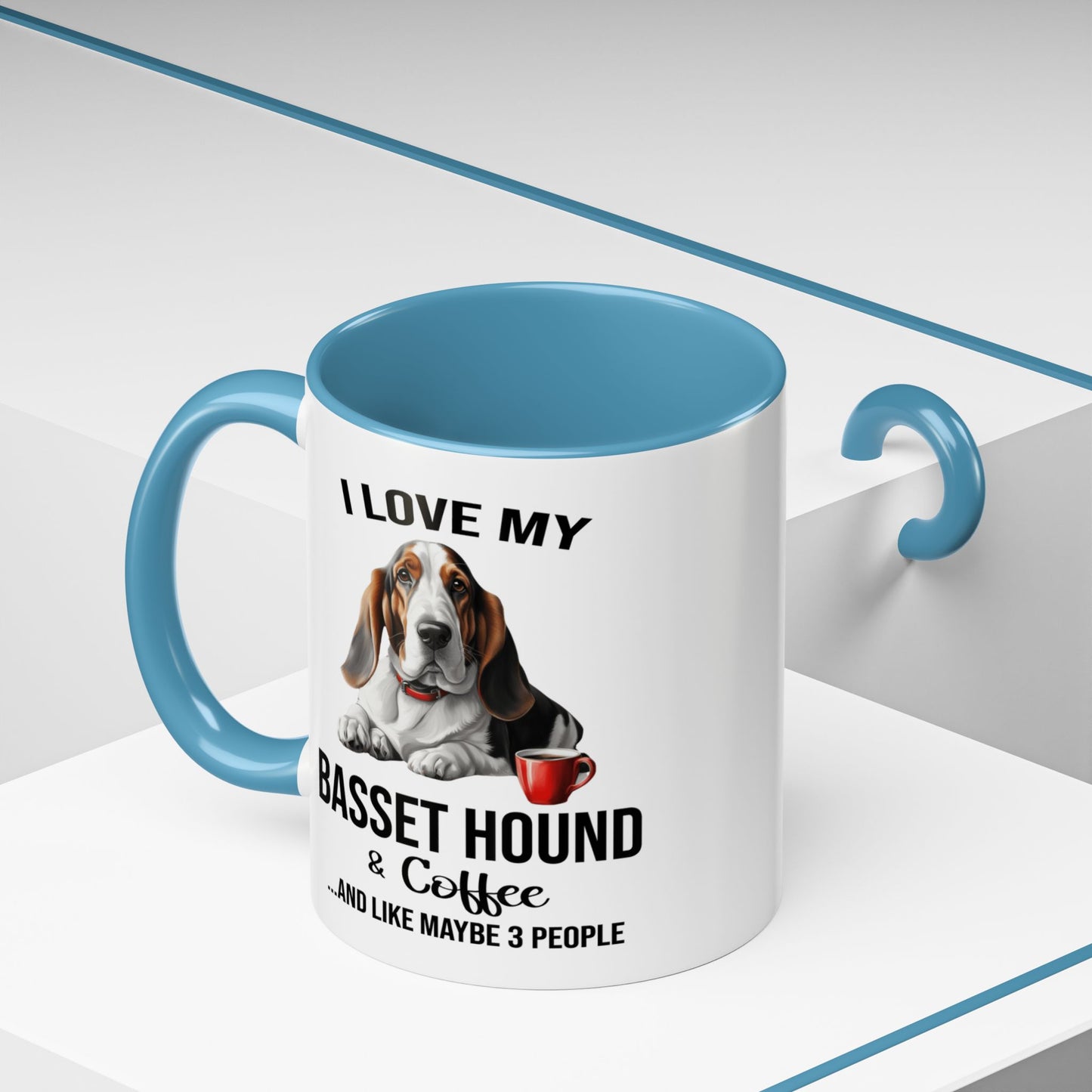 Basset Hound Lover Mug, Basset Hound Lover Gift, Coffee Mug, Basset Hound Mug, Basset Hound Gift, Basset Hound Owner, Coffee Cup A0023-005 Accent Coffee Mug (11, 15oz)