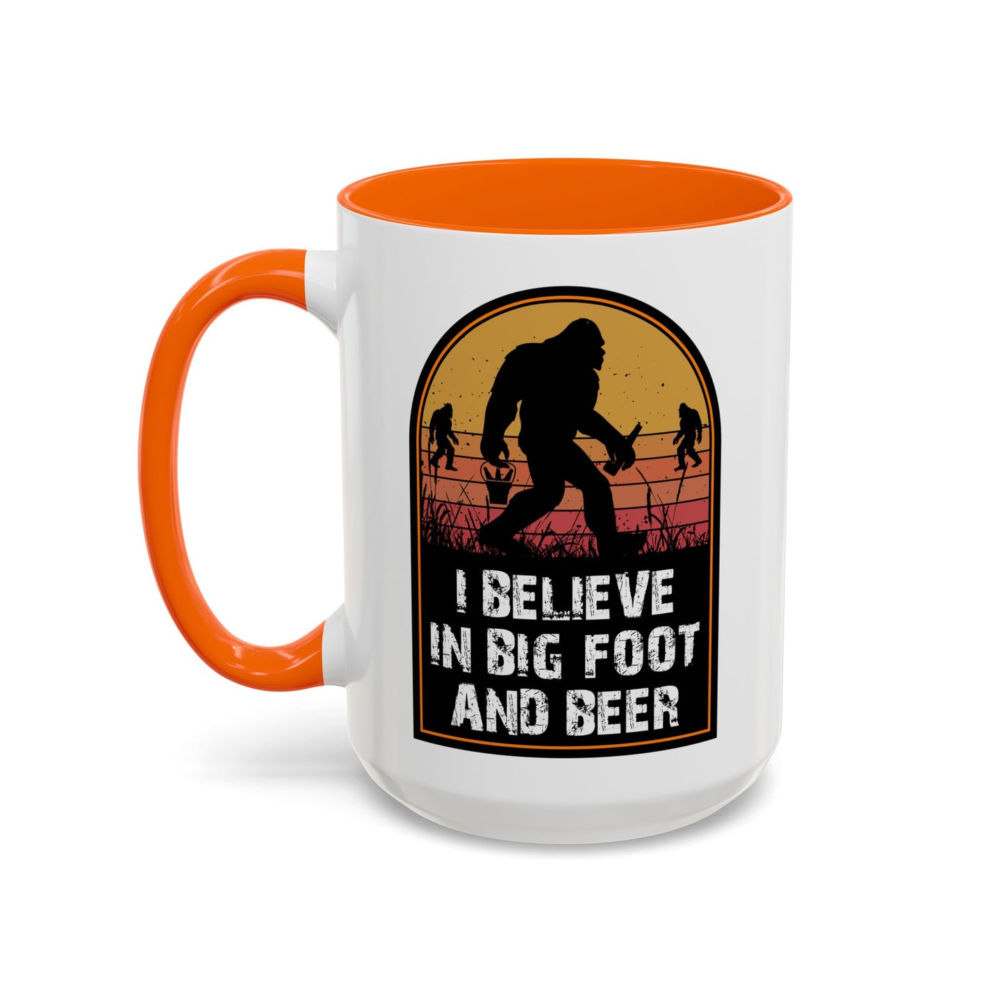 Big Foot and Beer Sticker - Sasquatch Decal - Funny Yeti Gift Accent Coffee Mug (11, 15oz)